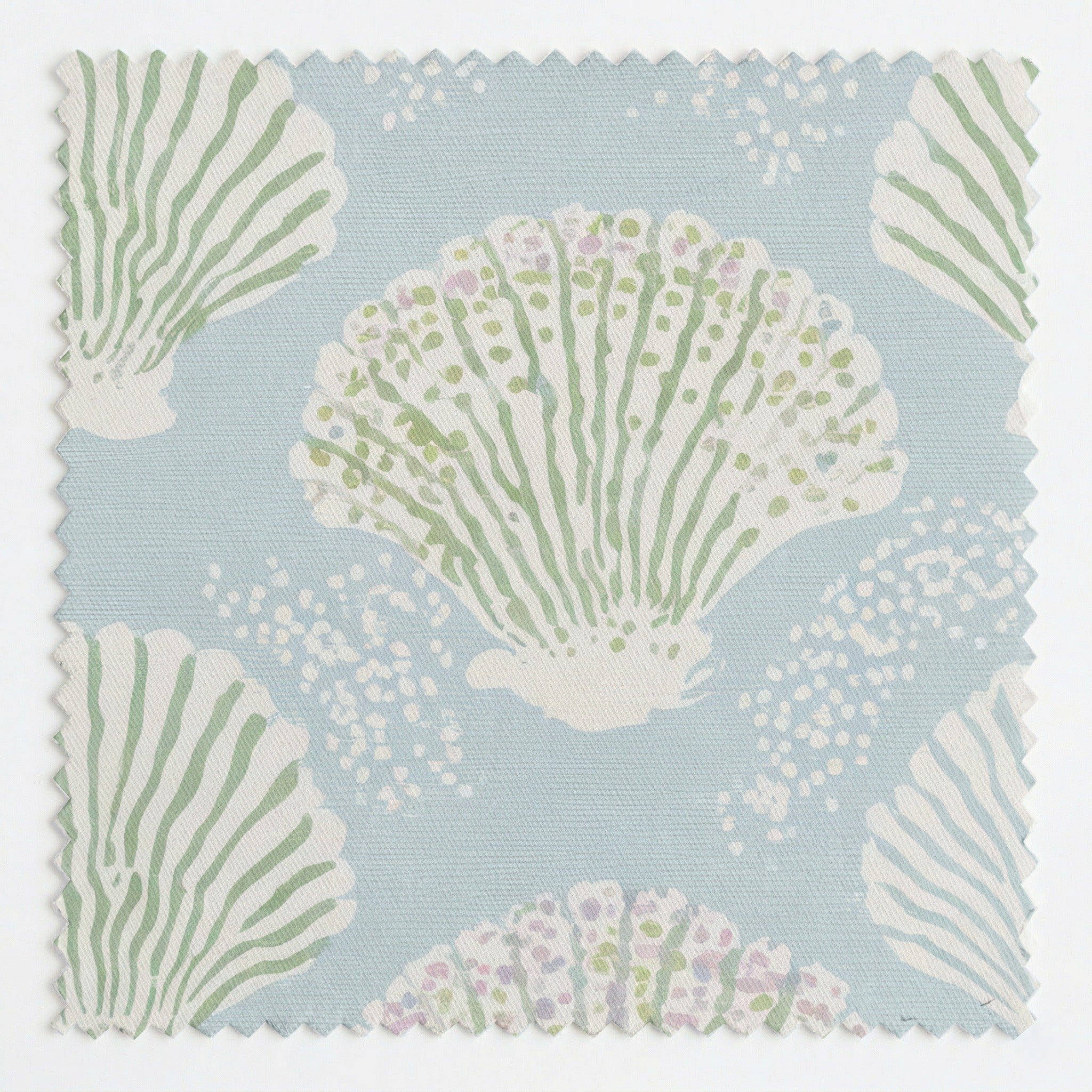 Blue Coastal Shells - Fabric - Linen Rowe
