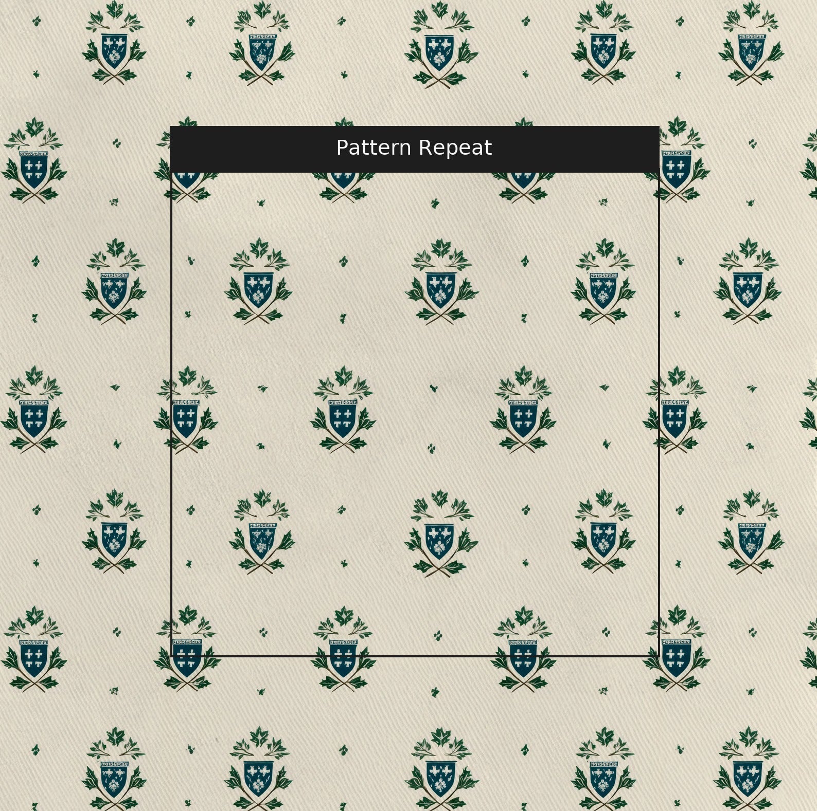 Blue Crests - Fabric - Linen Rowe
