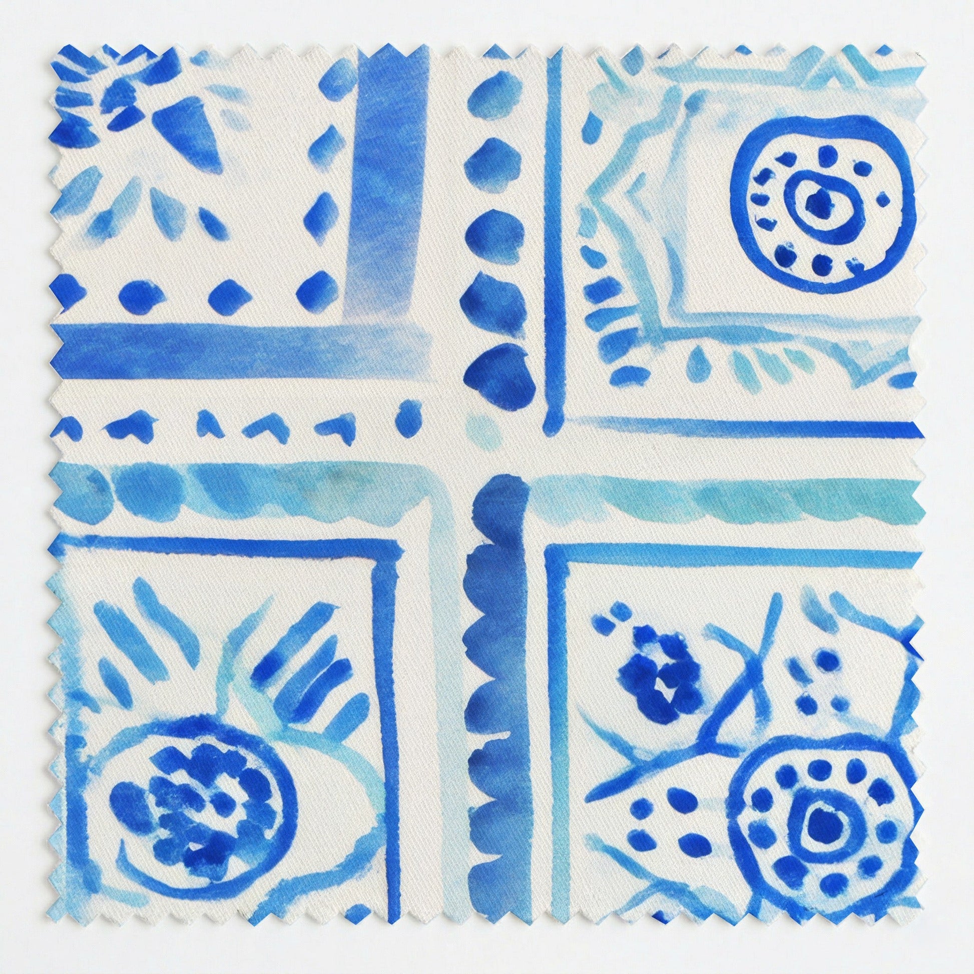 Blue Delft Mahjong Mats - Fabric - Linen Rowe