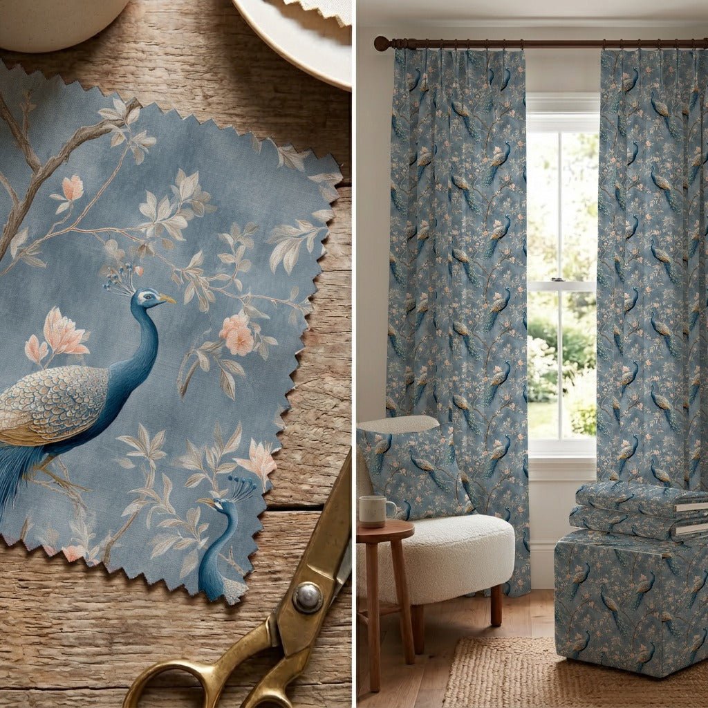 Blue Everette - Fabric - Linen Rowe