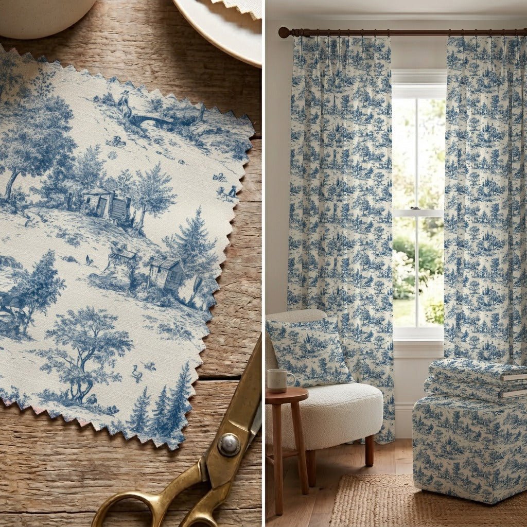 Blue Gardens - Fabric - Linen Rowe