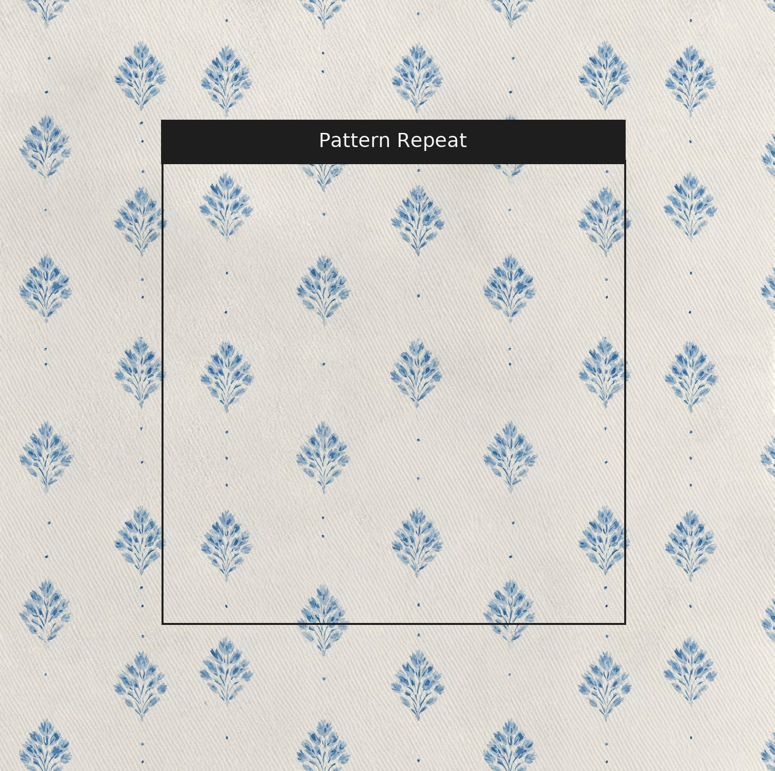 Blue Geo Floral - Fabric - Linen Rowe