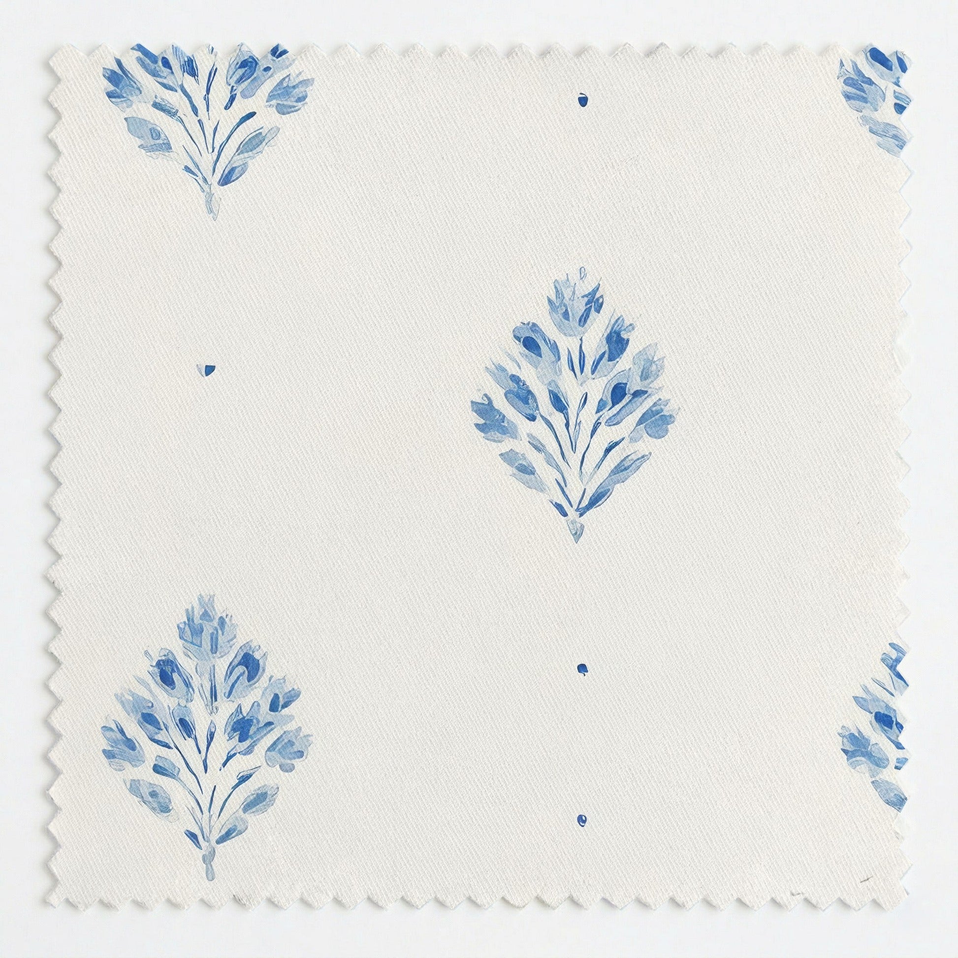 Blue Geo Floral - Fabric - Linen Rowe