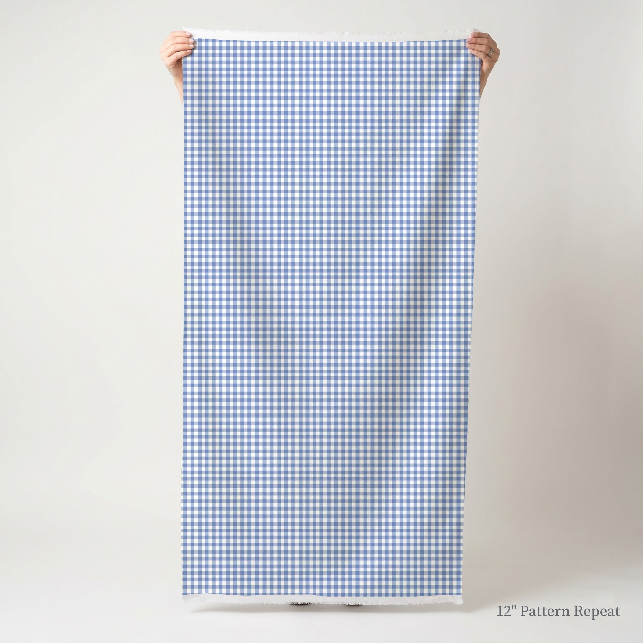 Blue Gingham - Fabric - Linen Rowe