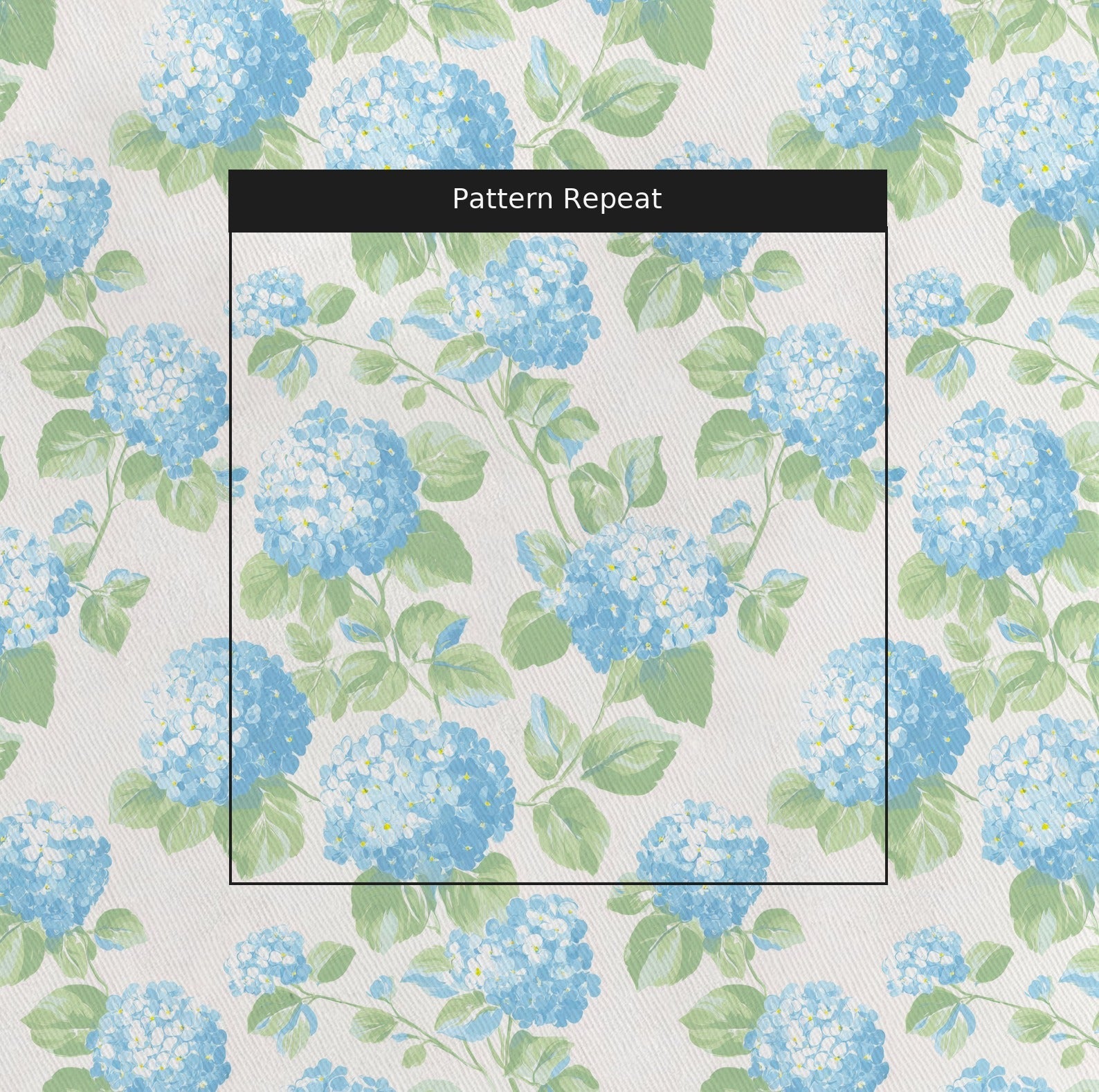Blue Hydrangeas - Fabric - Linen Rowe