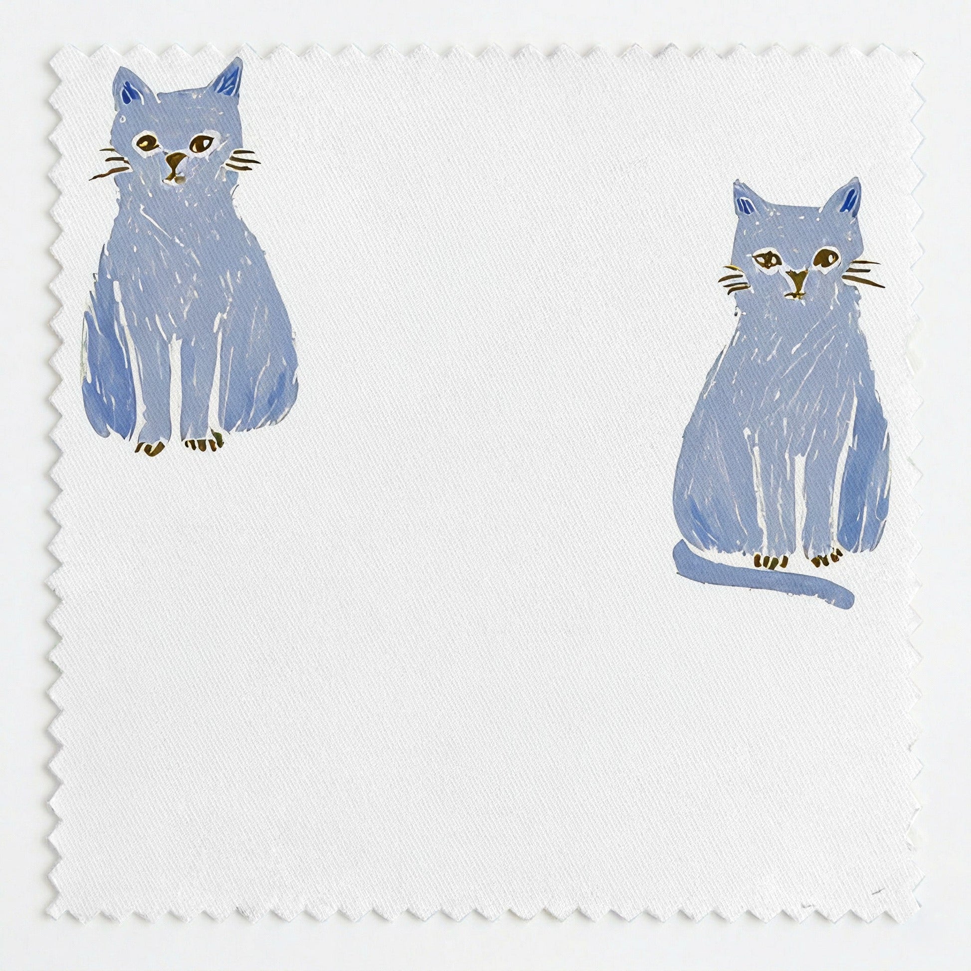 Blue Russian Blue Cats - Fabric - Linen Rowe