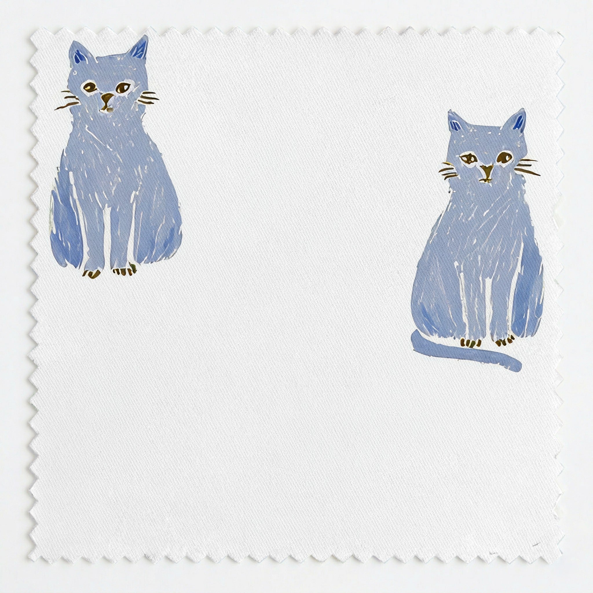 Blue Russian Blue Cats - Fabric - Linen Rowe