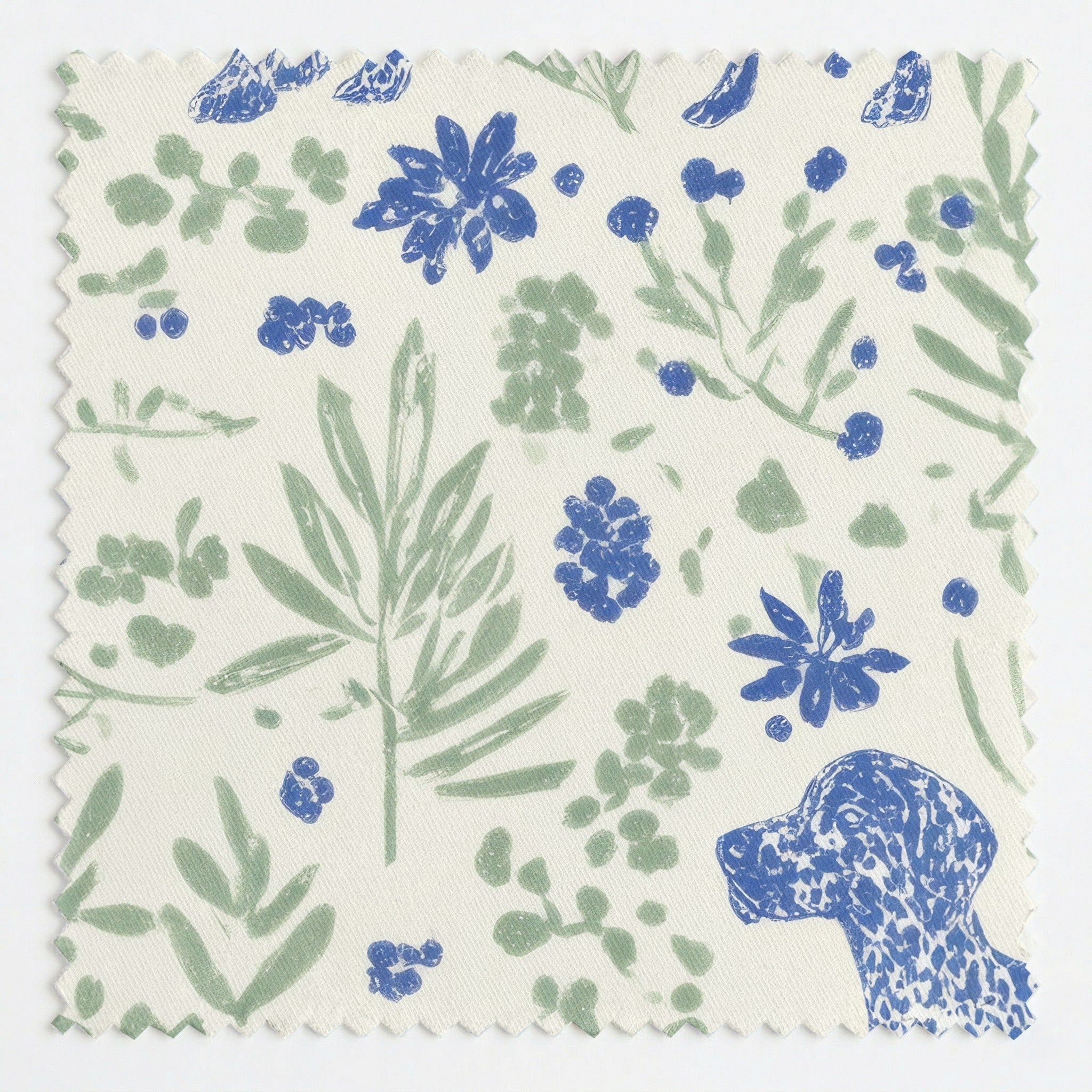 Blue Spotted German Pointer - Fabric - Linen Rowe