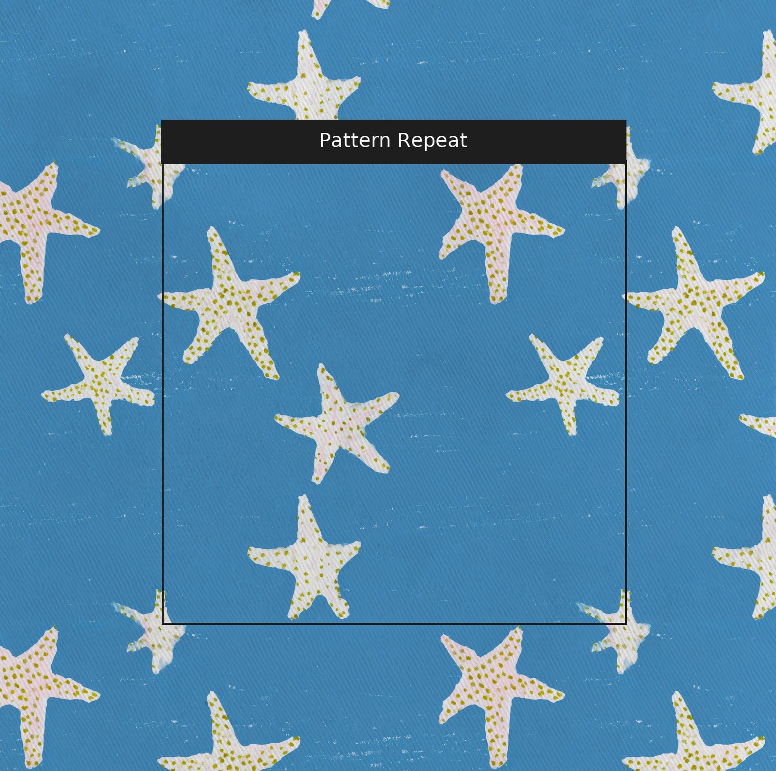 Blue Starfish - Fabric - Linen Rowe