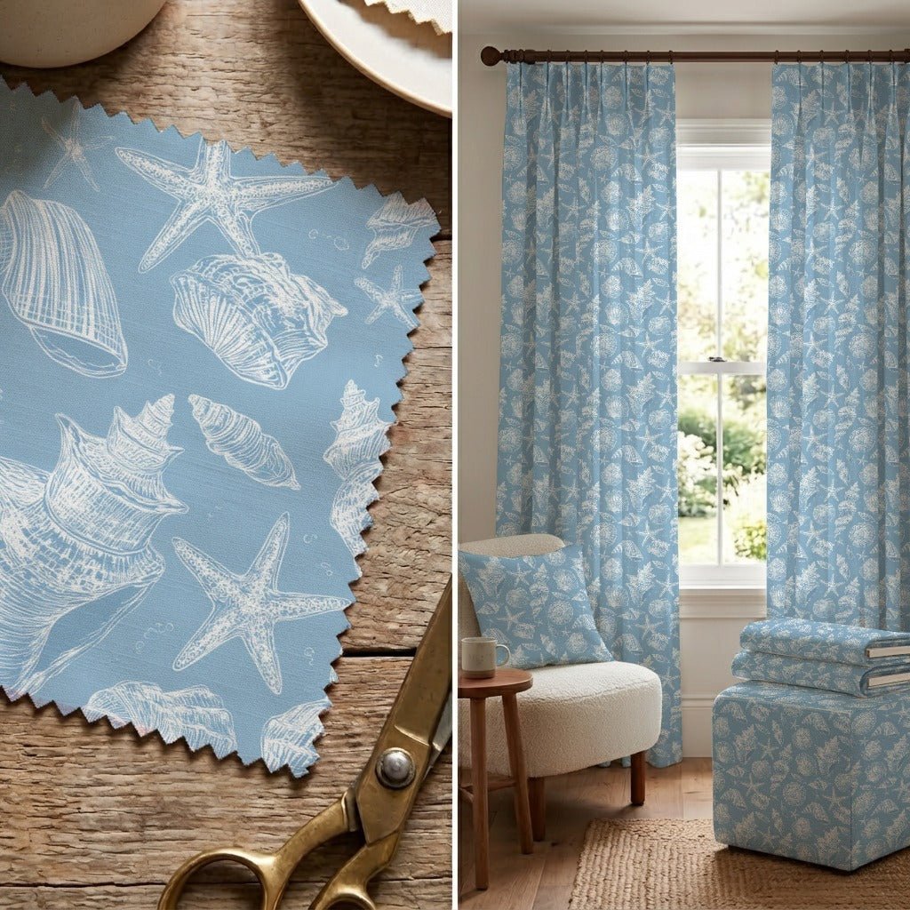 Blue Tides - Fabric - Linen Rowe