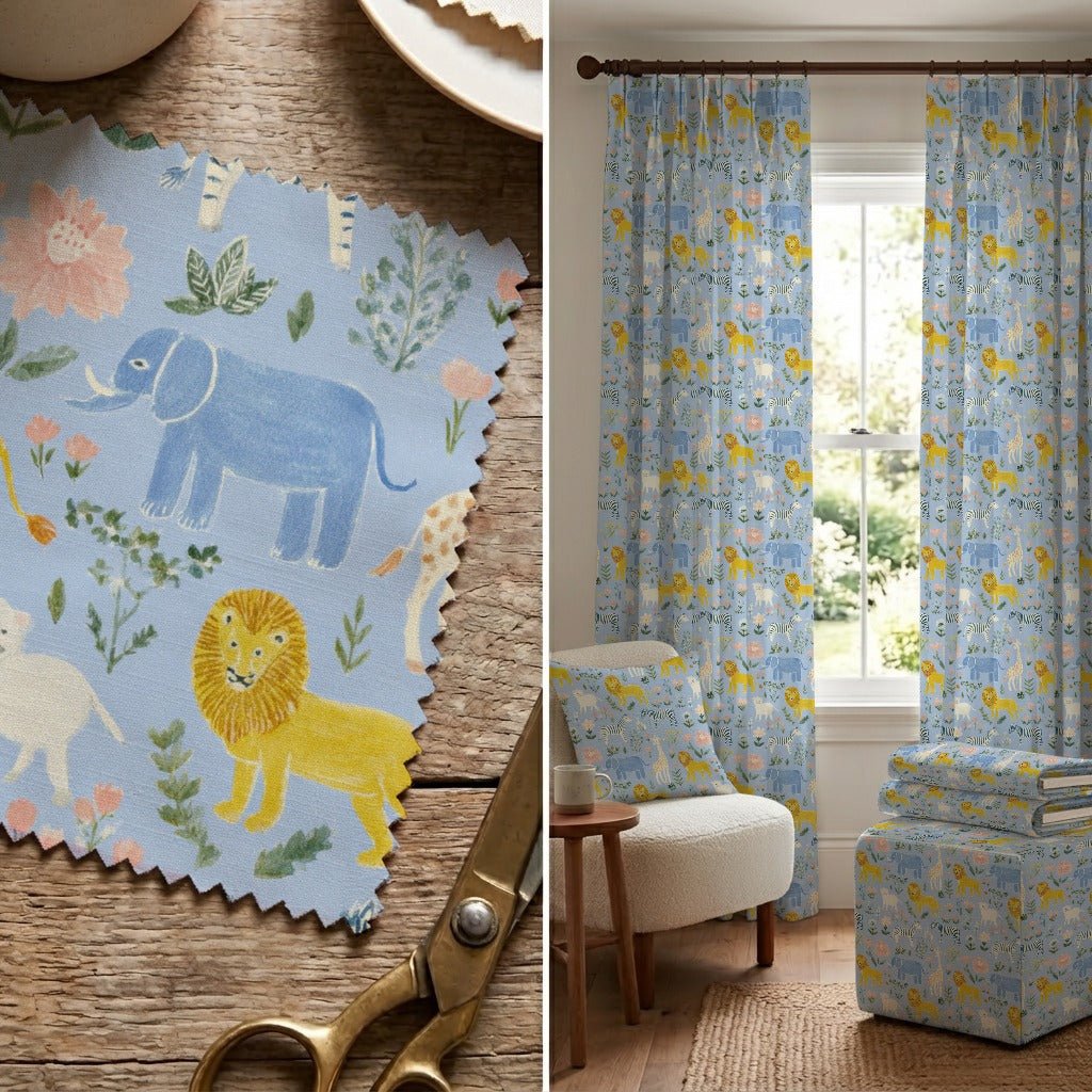 Blue Zoo - Fabric - Linen Rowe