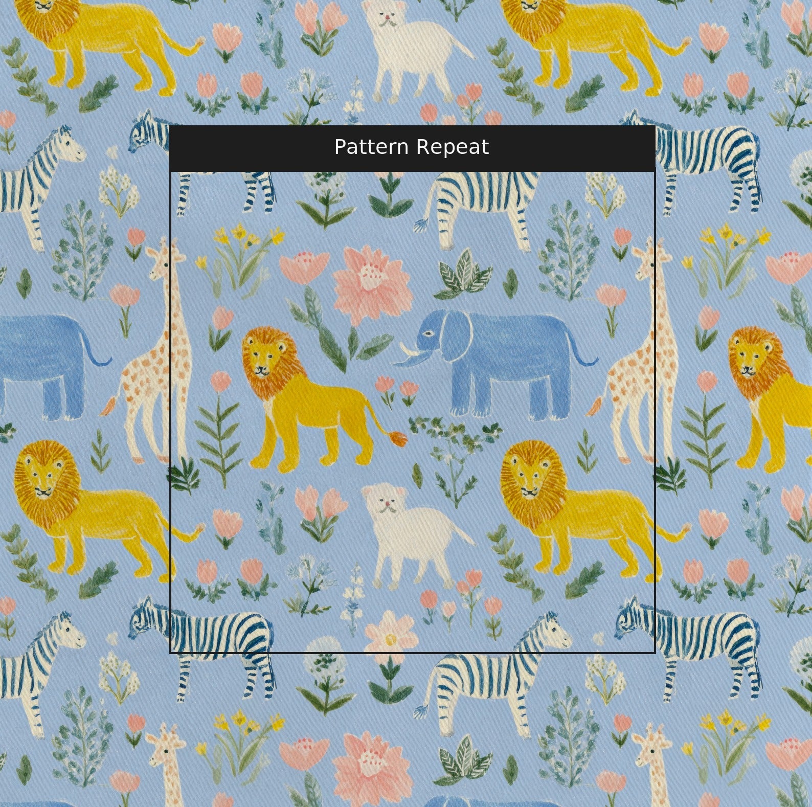Blue Zoo - Fabric - Linen Rowe