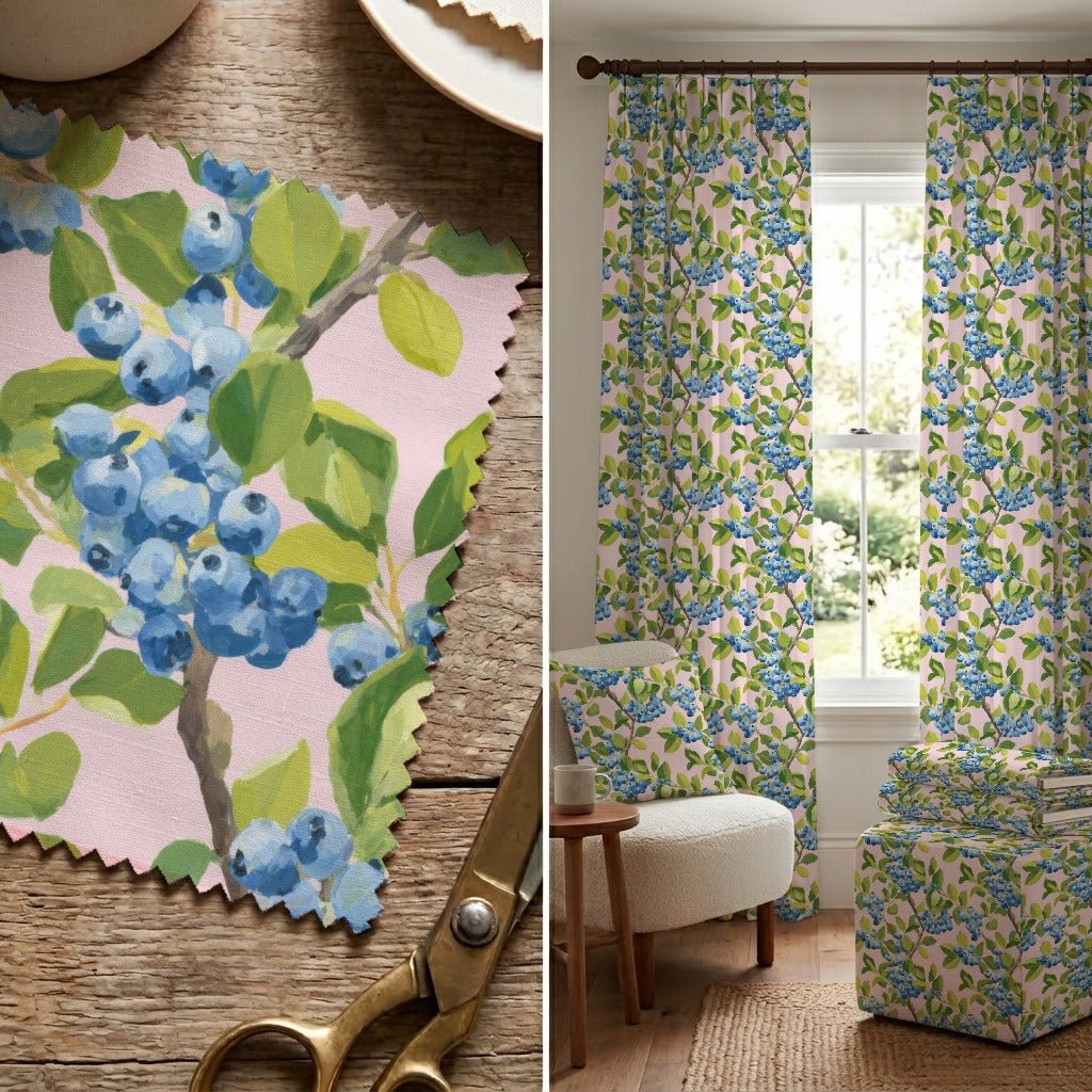 Blueberry Branch - Fabric - Linen Rowe