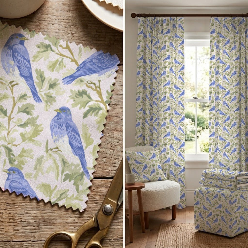 Bluebird Happy - Fabric - Linen Rowe