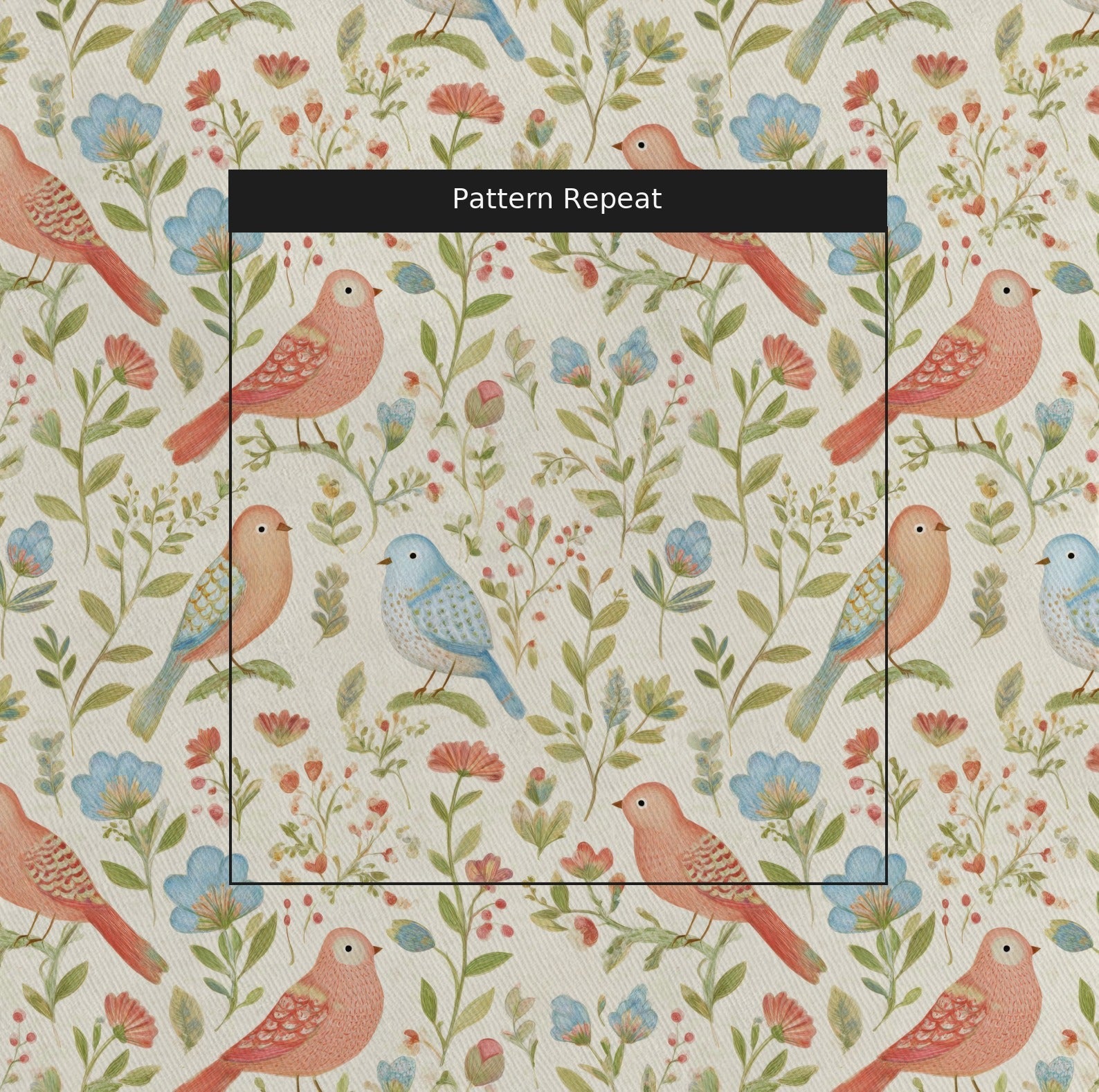 Blues and Reds - Fabric - Linen Rowe