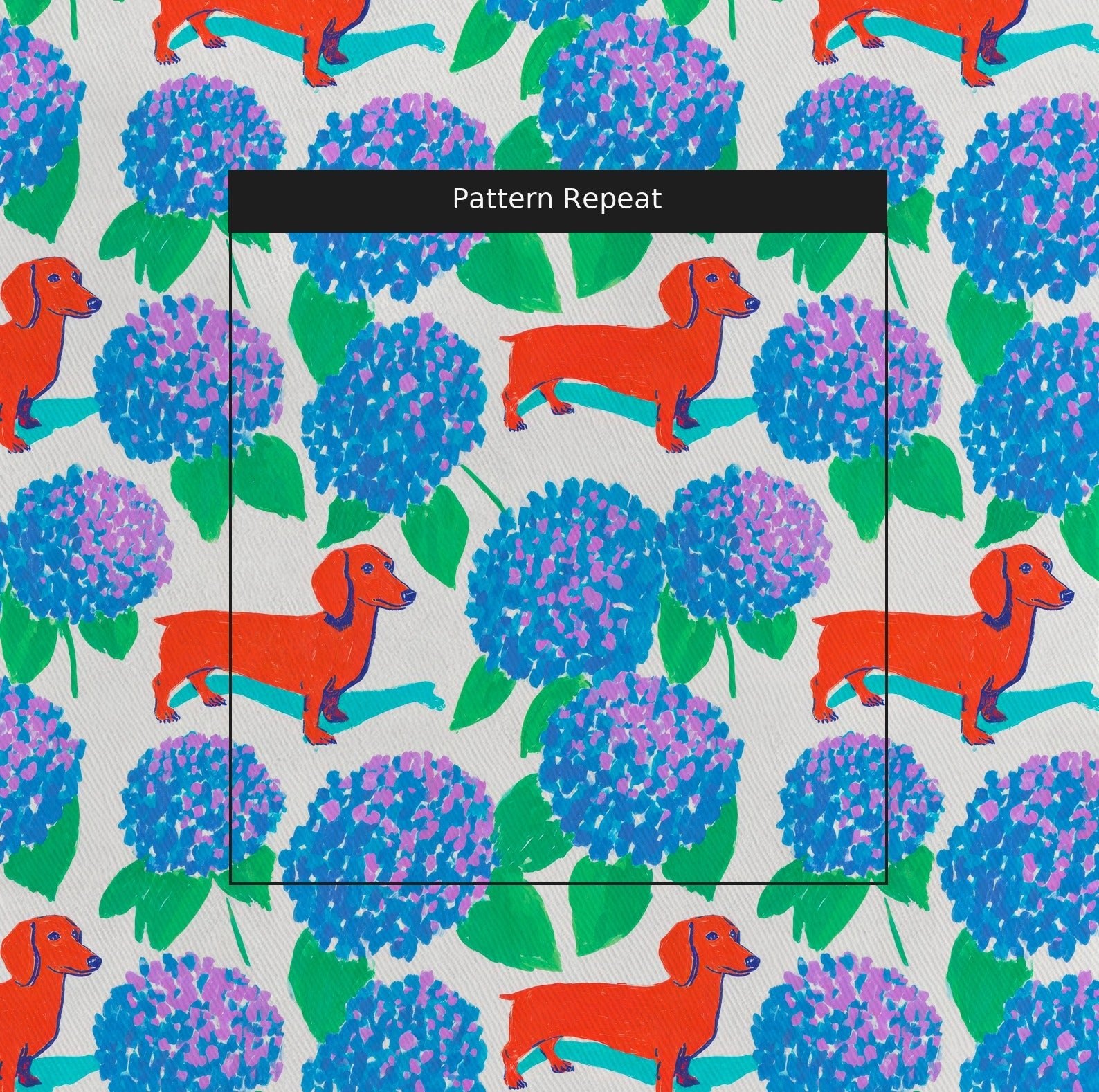 Bold Dachsund - Fabric - Linen Rowe