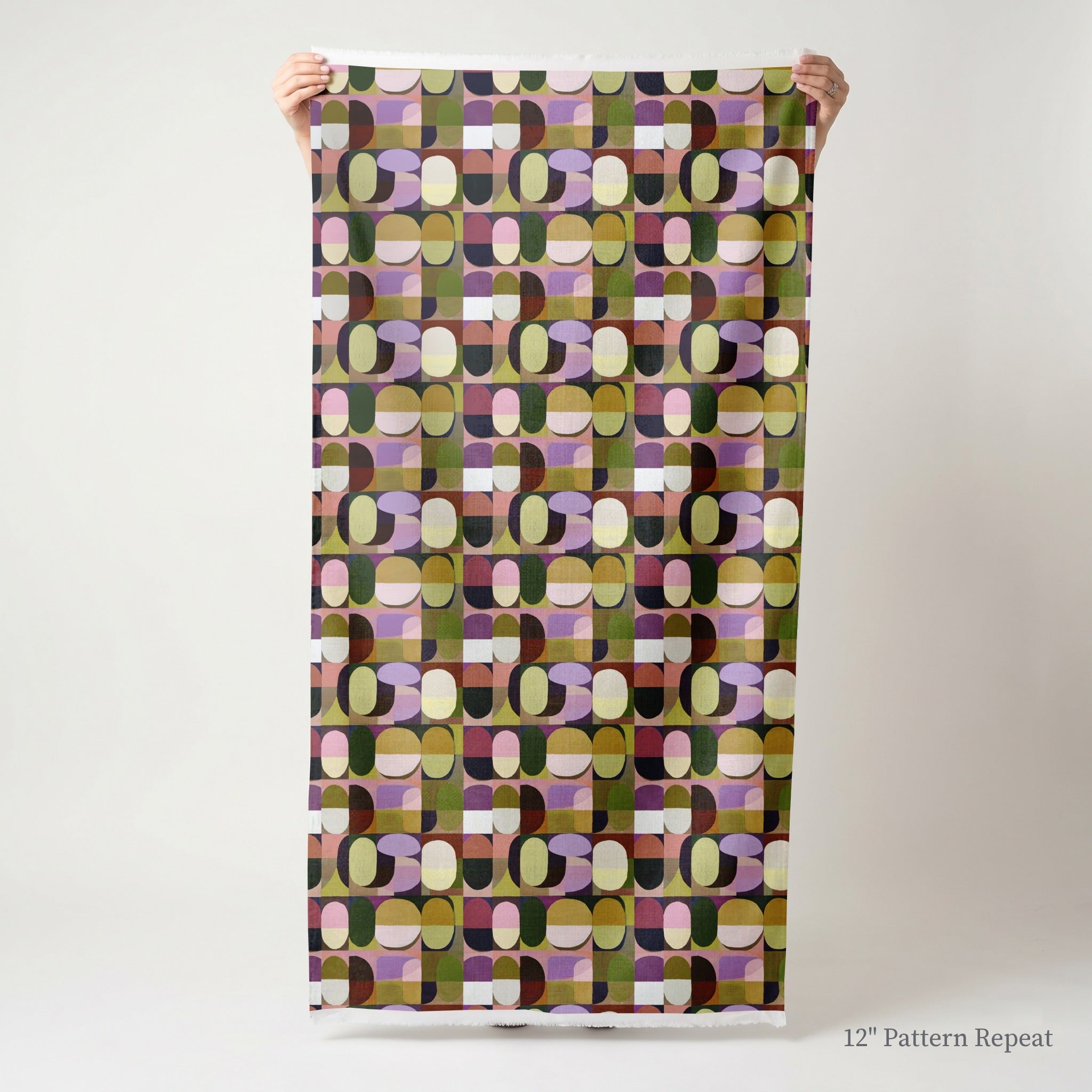 Bold Oval Patchwork - Fabric - Linen Rowe