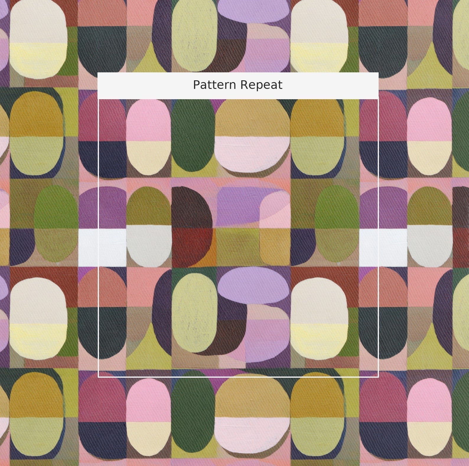 Bold Oval Patchwork - Fabric - Linen Rowe