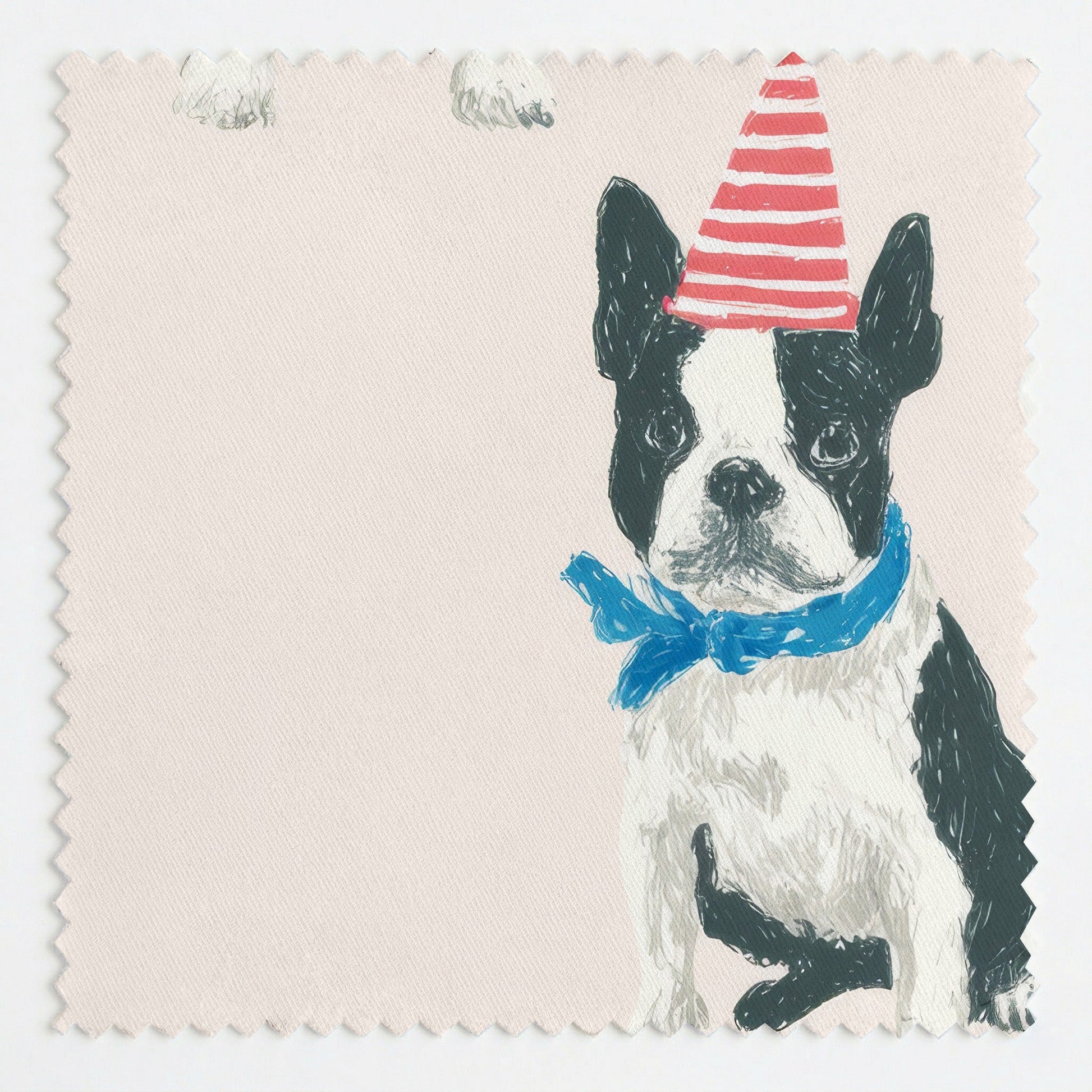 Boston Terrier Celebration - Fabric - Linen Rowe