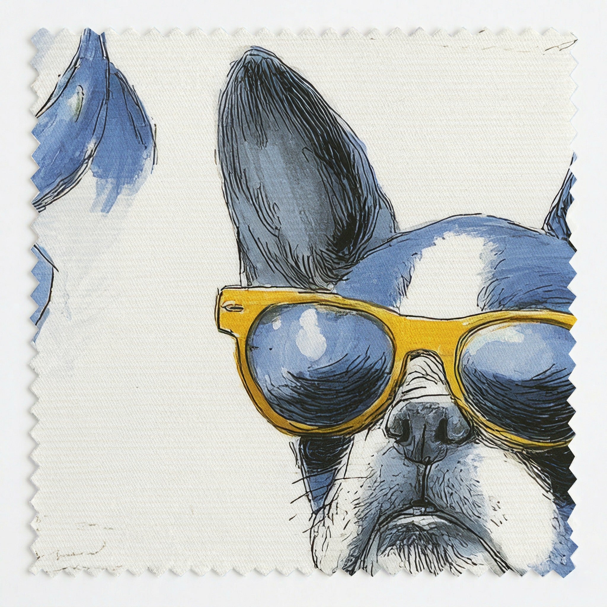 Boston Terrier Cool Shades - Fabric - Linen Rowe