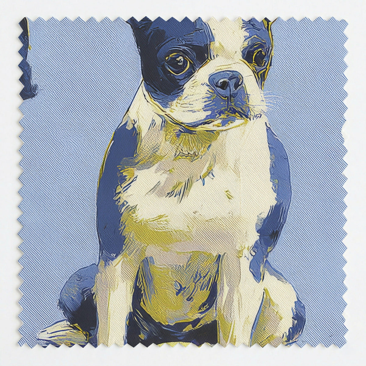 Boston Terrier Go Fetch - Fabric - Linen Rowe