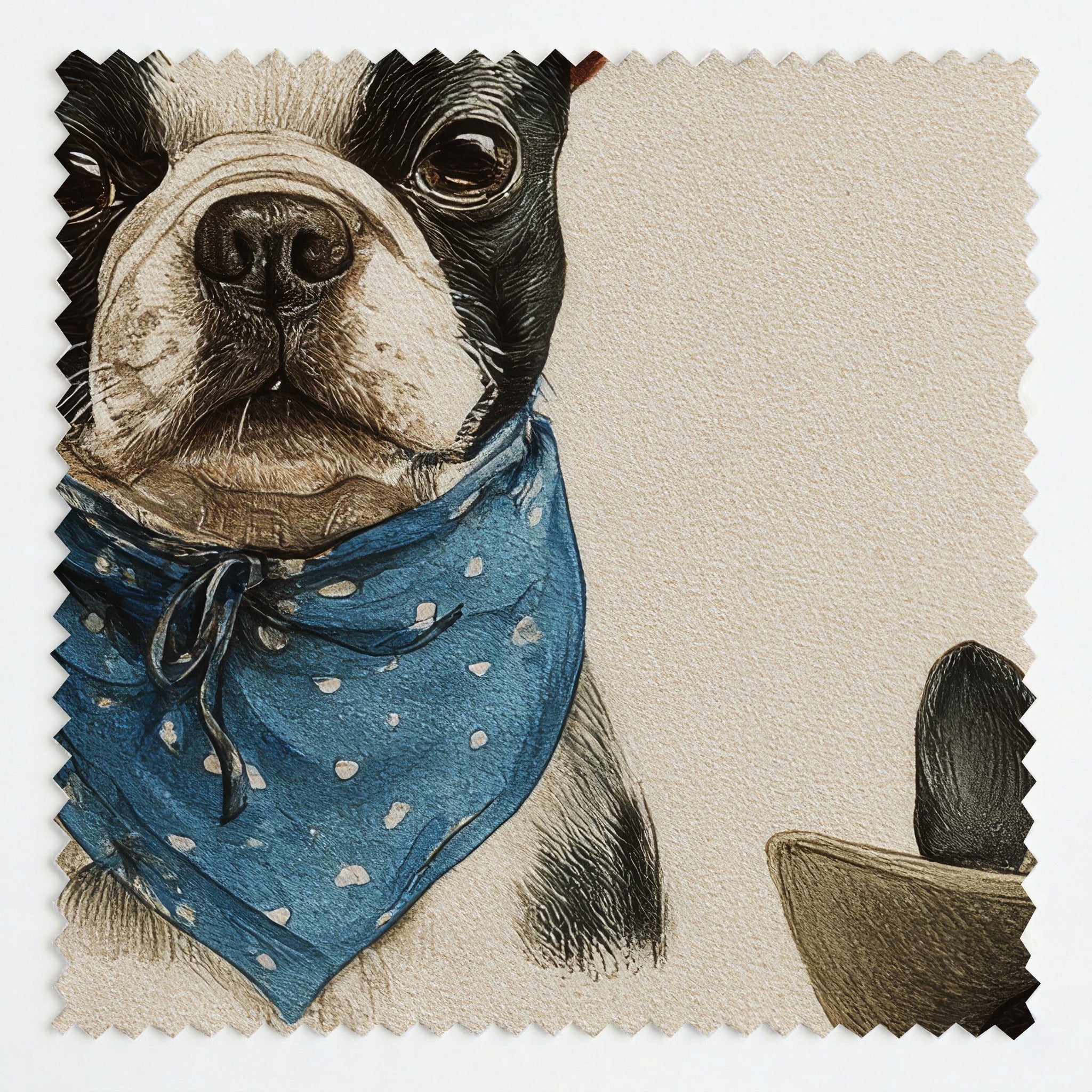 Boston Terrier Rodeo - Fabric - Linen Rowe