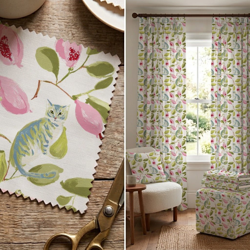 Botanical Blue Tabby - Fabric - Linen Rowe
