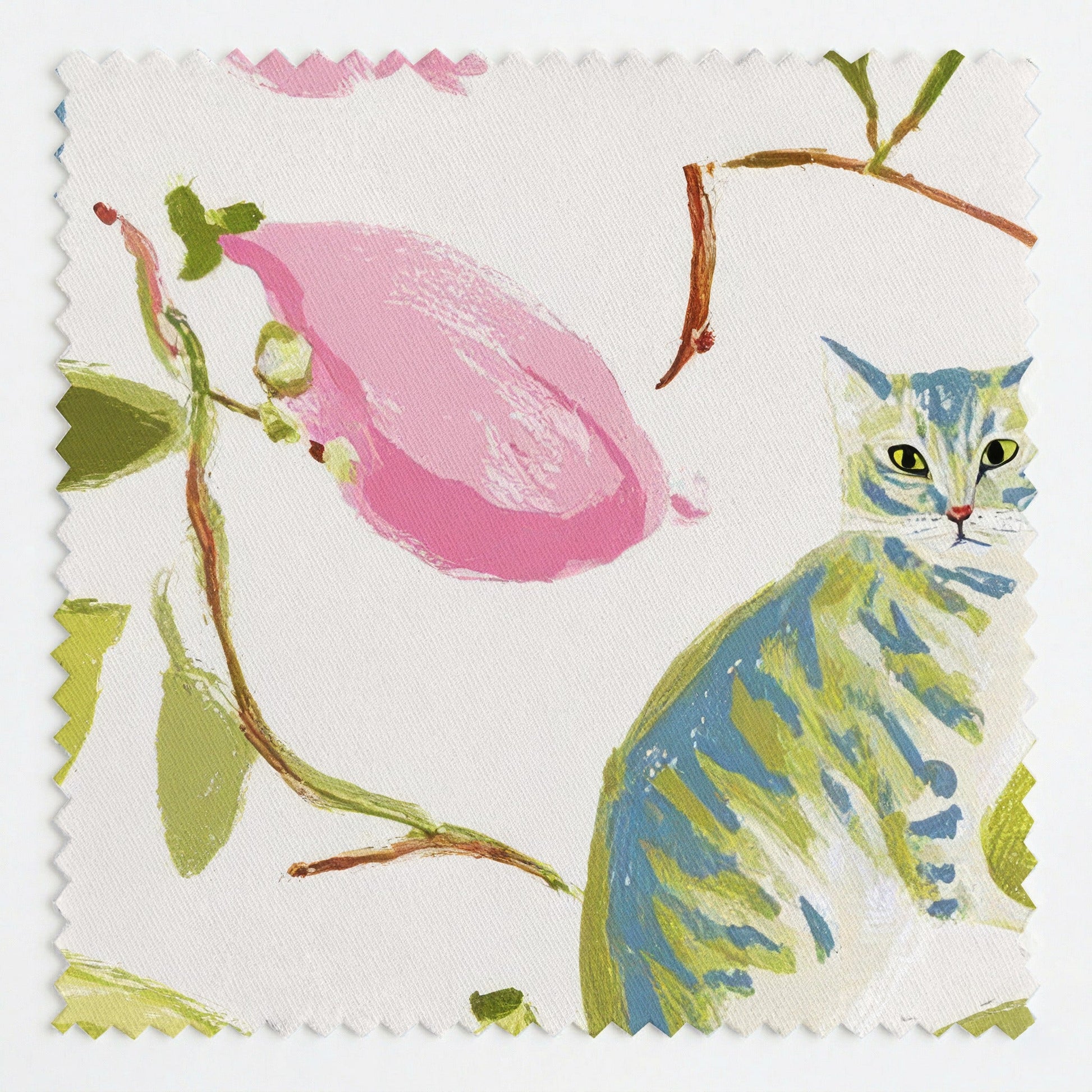 Botanical Blue Tabby - Fabric - Linen Rowe