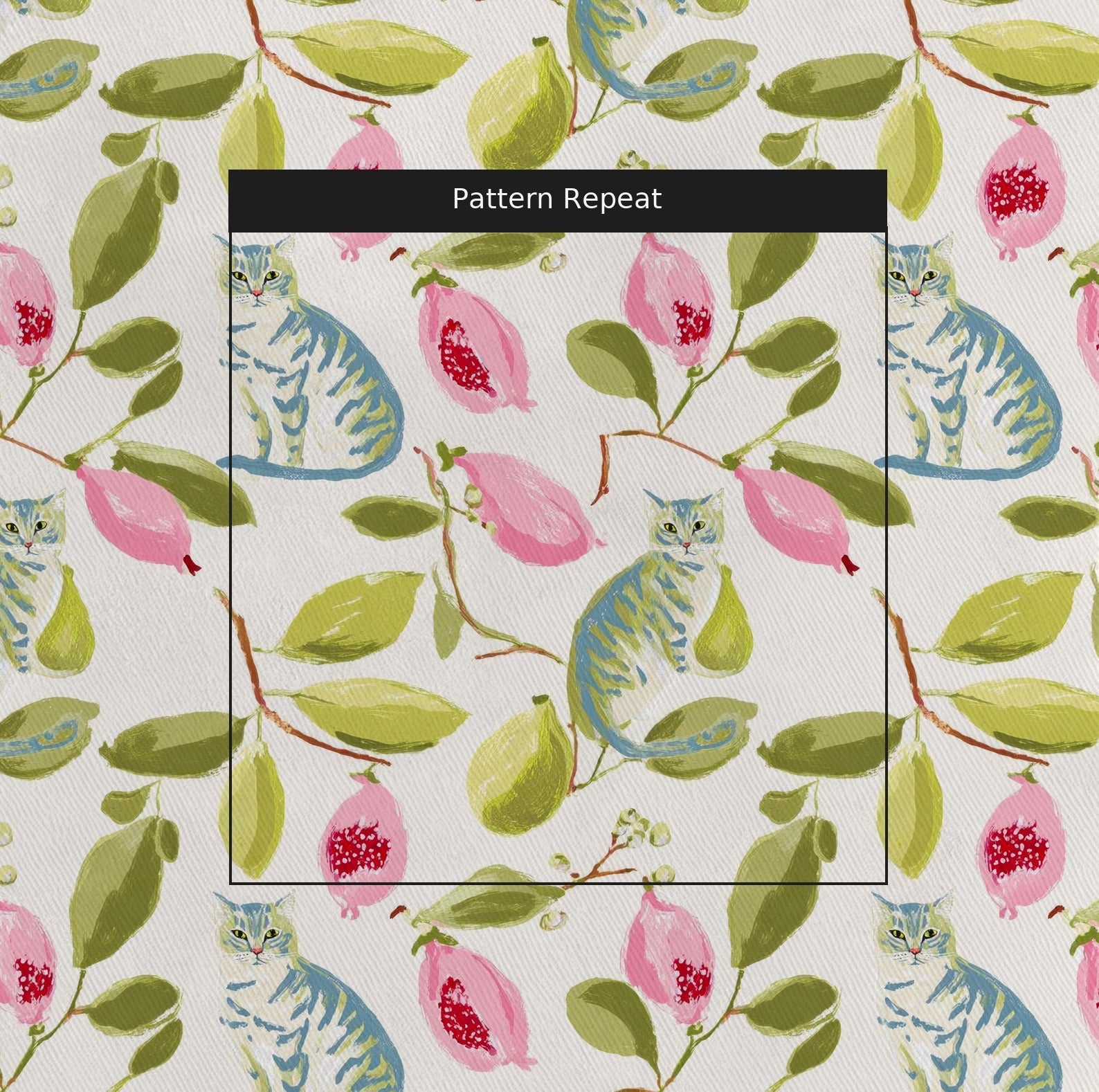 Botanical Blue Tabby - Fabric - Linen Rowe