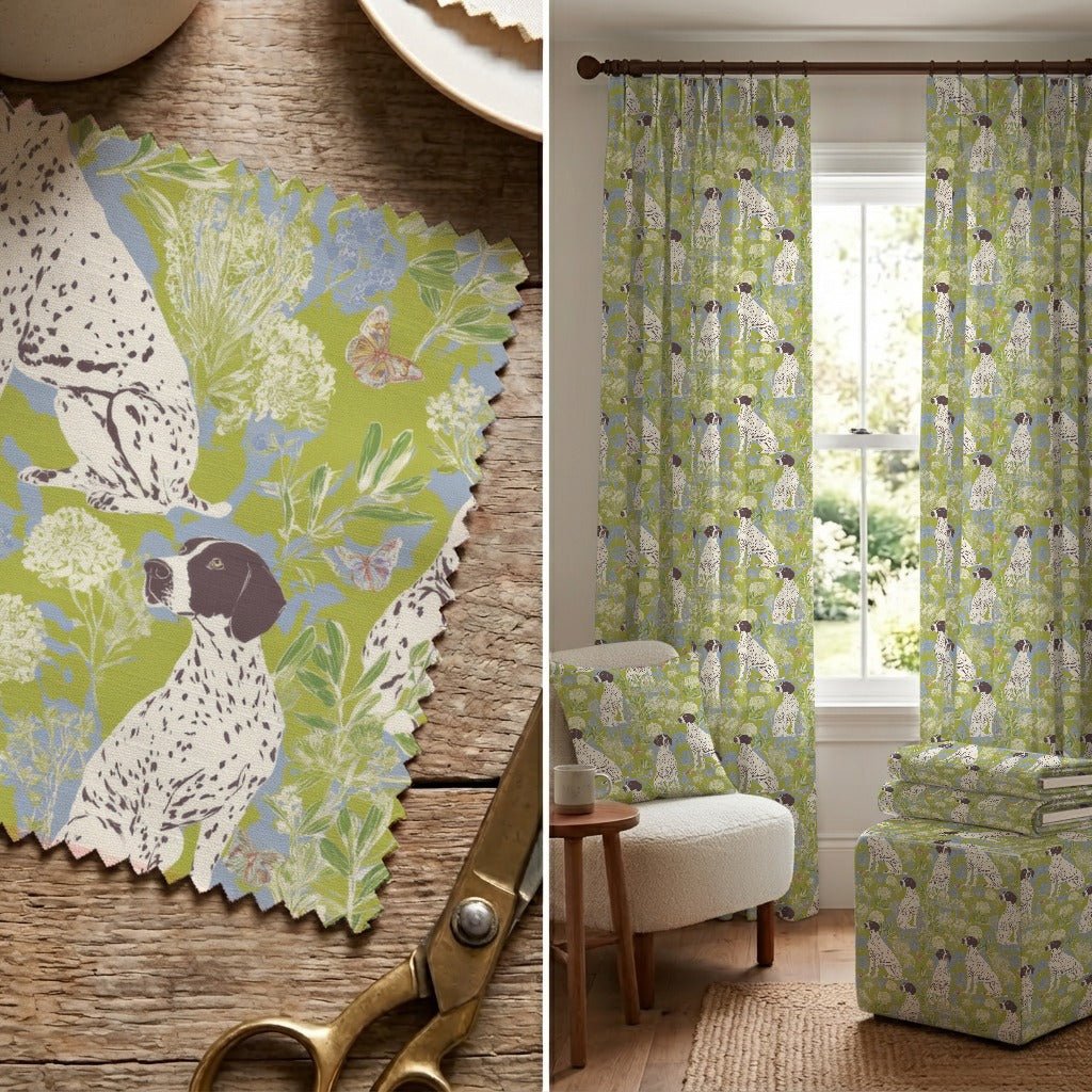 Botanical German Pointer - Fabric - Linen Rowe