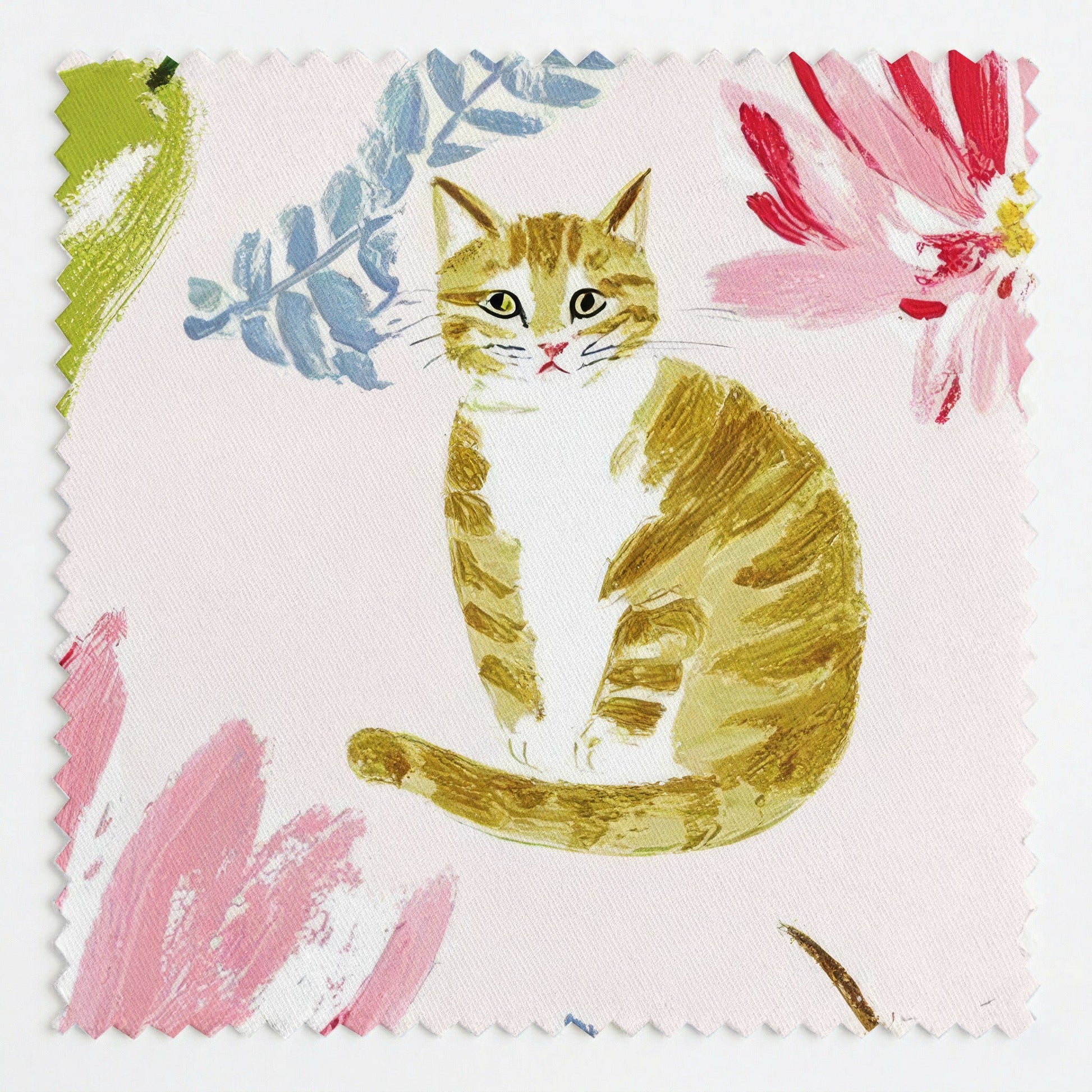 Botanical Orange Tabby - Fabric - Linen Rowe