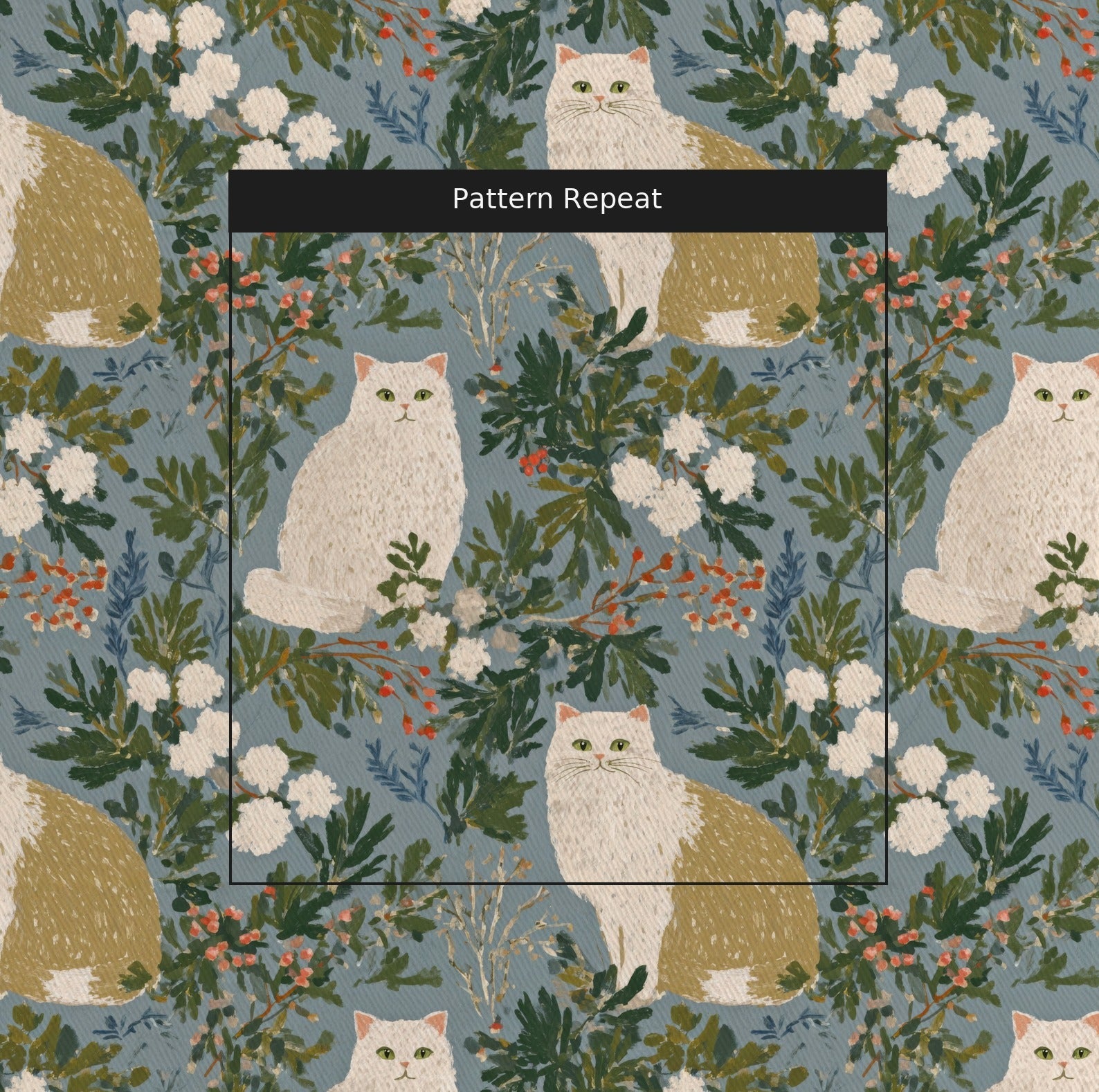 British Shorthair Garden Cat - Fabric - Linen Rowe