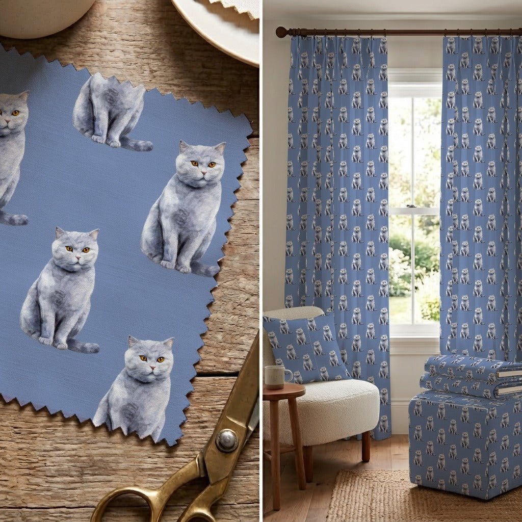 British Shorthairs Blues - Fabric - Linen Rowe