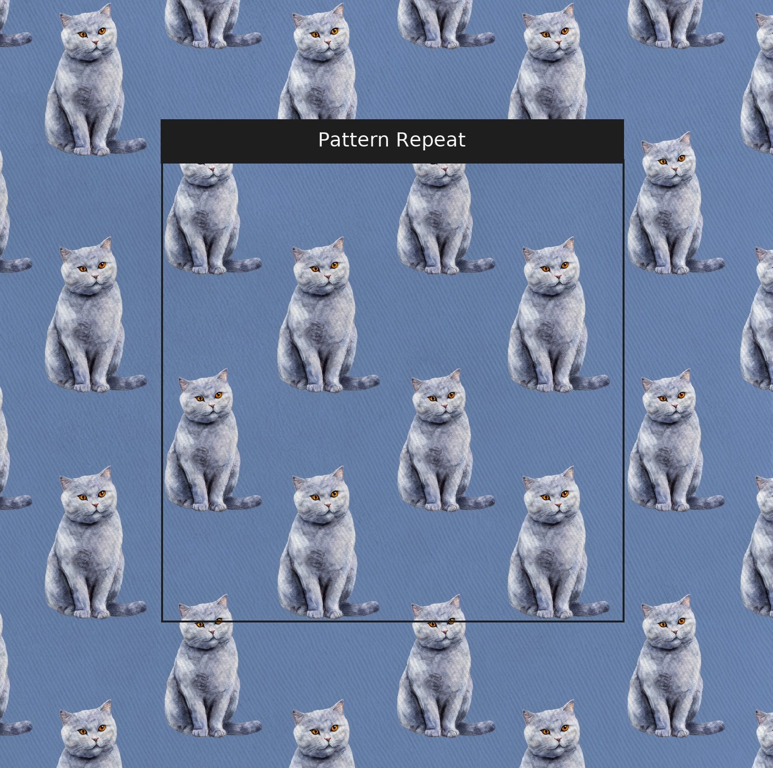 British Shorthairs Blues - Fabric - Linen Rowe
