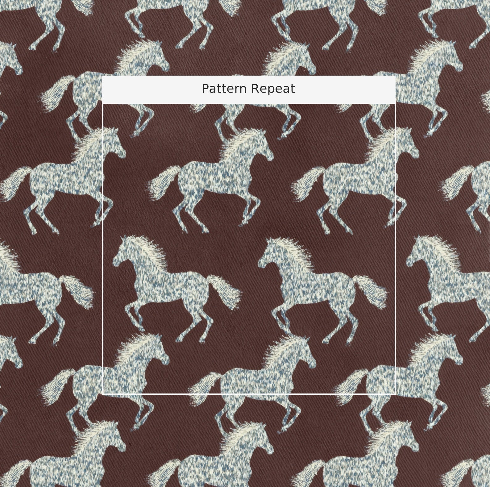 Brown Horse Stamp - Fabric - Linen Rowe