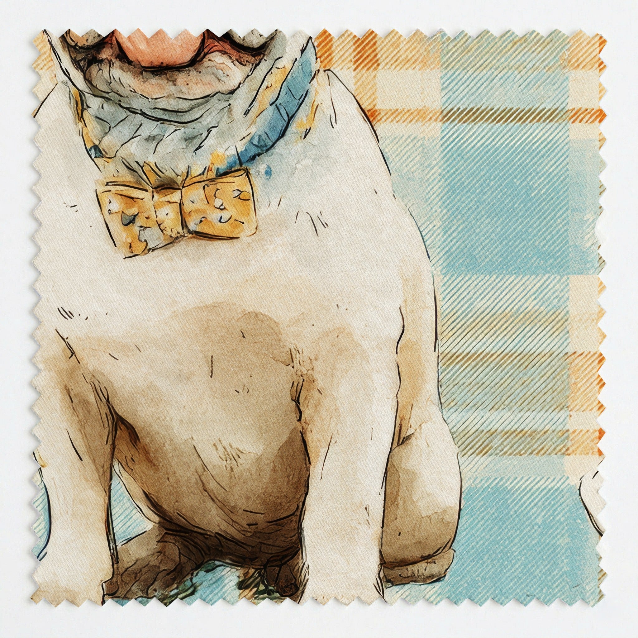 Bulldog Cottage Plaid - Fabric - Linen Rowe