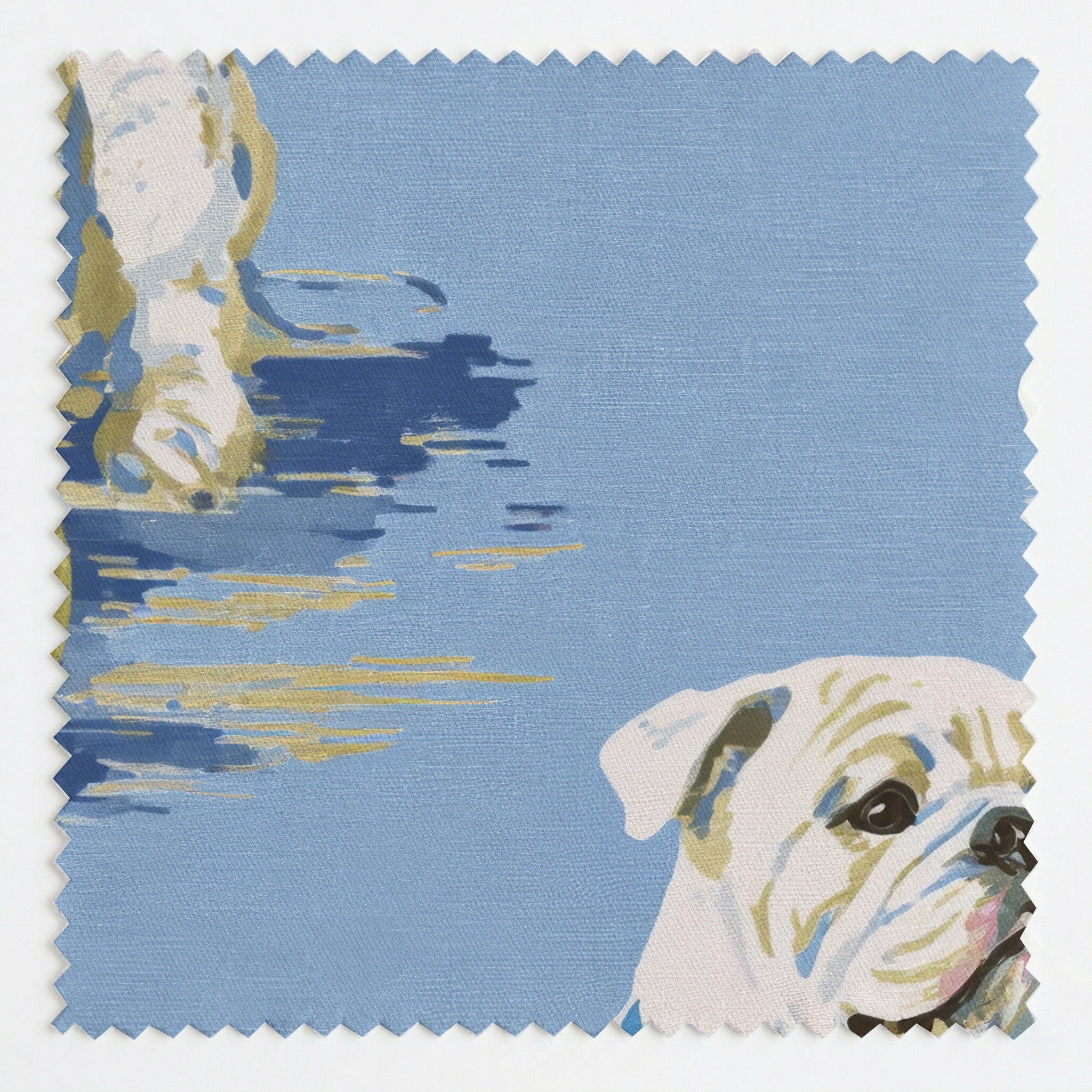 Bulldog Go Fetch - Fabric - Linen Rowe