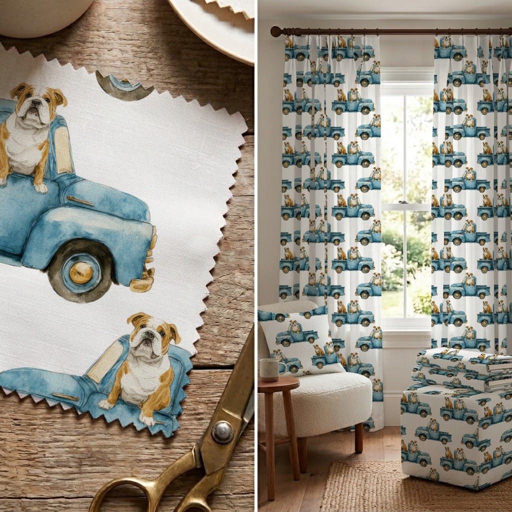 Bulldog Sunday Drive - Fabric - Linen Rowe