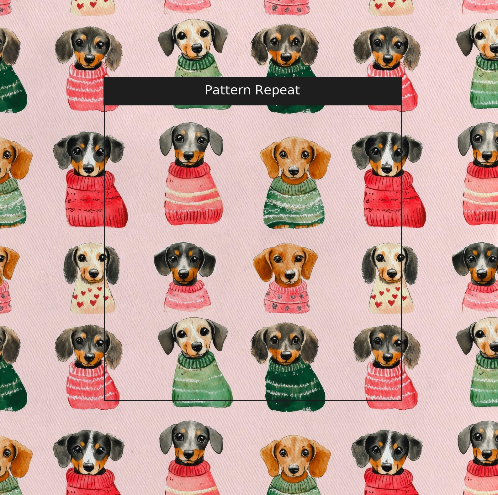 Bundle Up Dachshund - Fabric - Linen Rowe