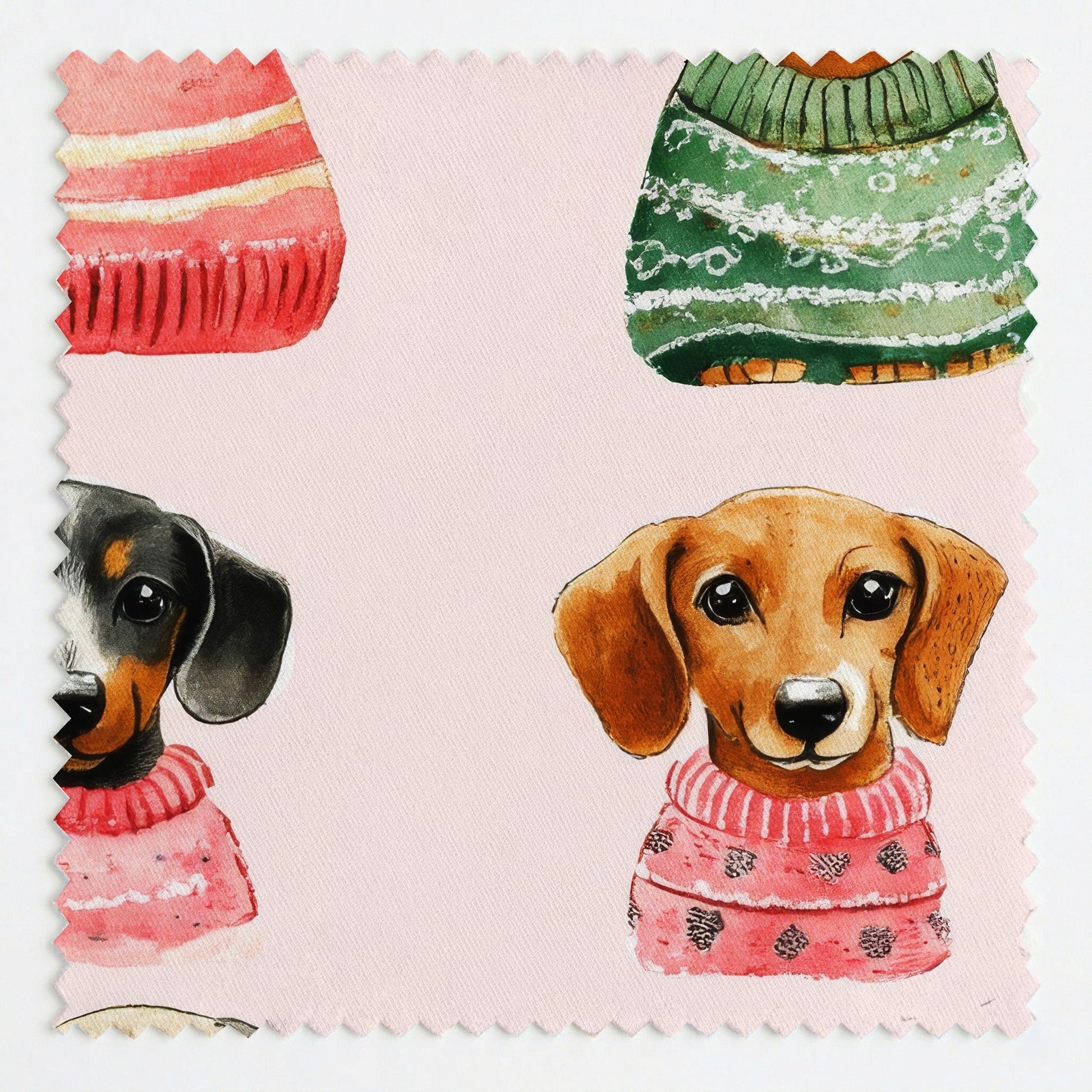 Bundle Up Dachshund - Fabric - Linen Rowe