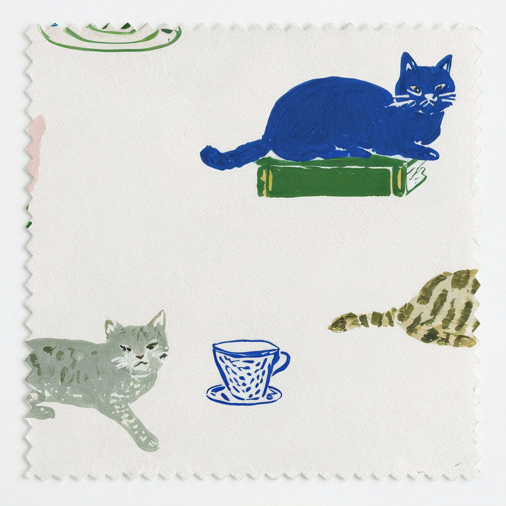 Cafe Kitties - Fabric - Linen Rowe
