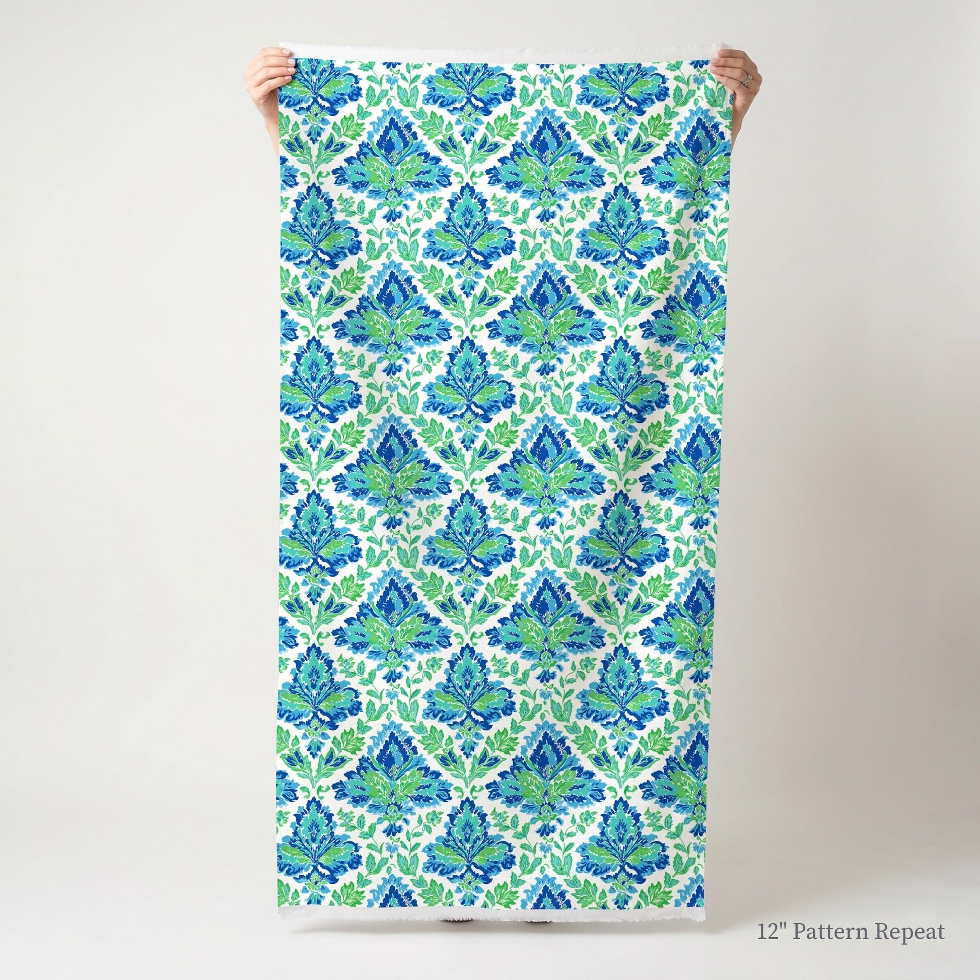 Calixter Damask - Fabric - Linen Rowe