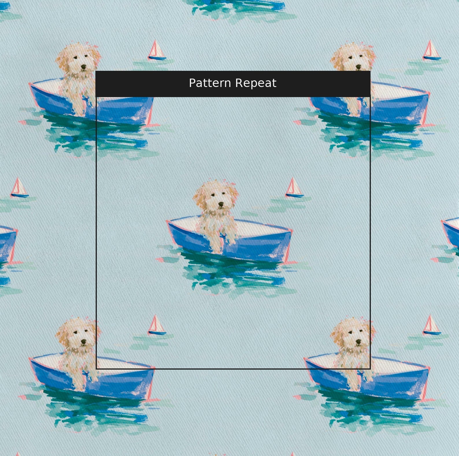 Captain Golden Doodle - Fabric - Linen Rowe