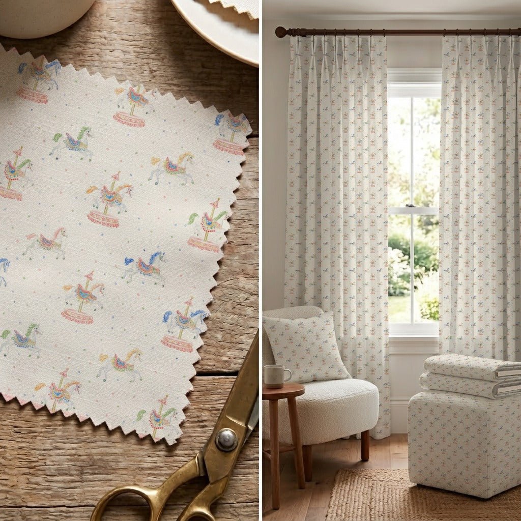 Carousel Horses - Fabric - Linen Rowe