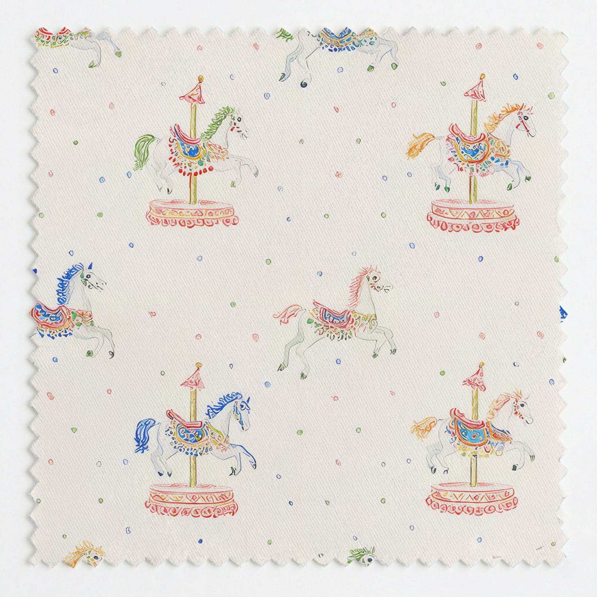 Carousel Horses - Fabric - Linen Rowe