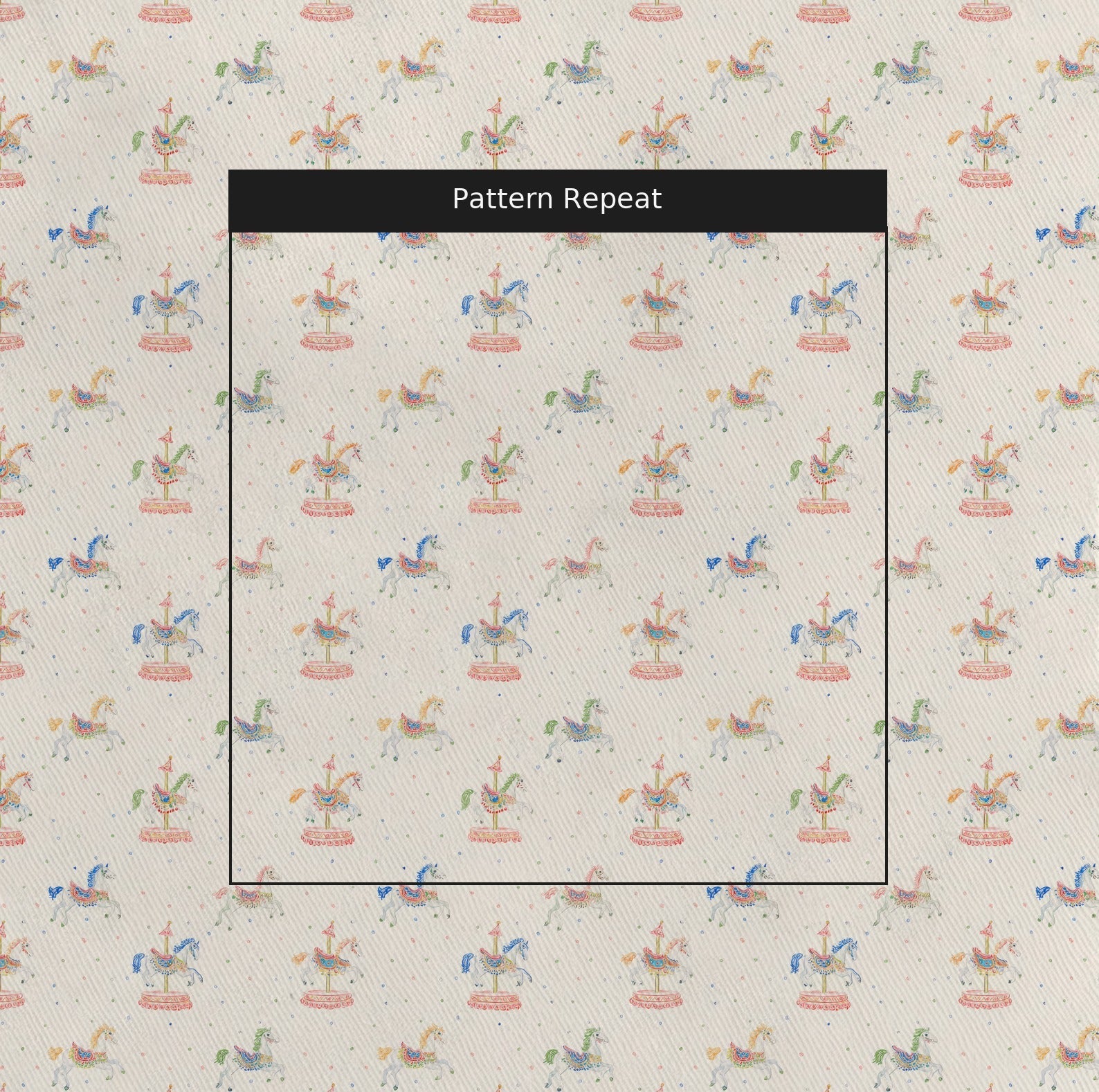 Carousel Horses - Fabric - Linen Rowe