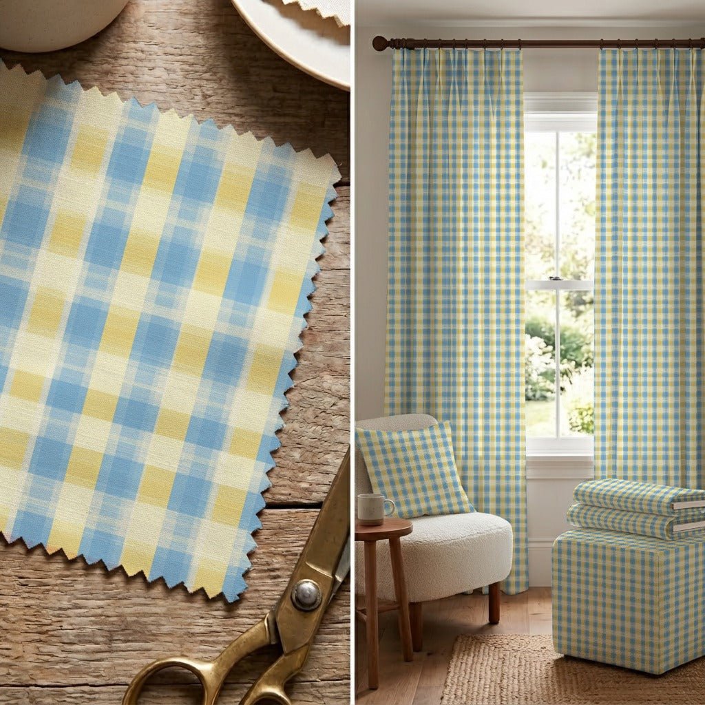 Cassie Gingham - Fabric - Linen Rowe