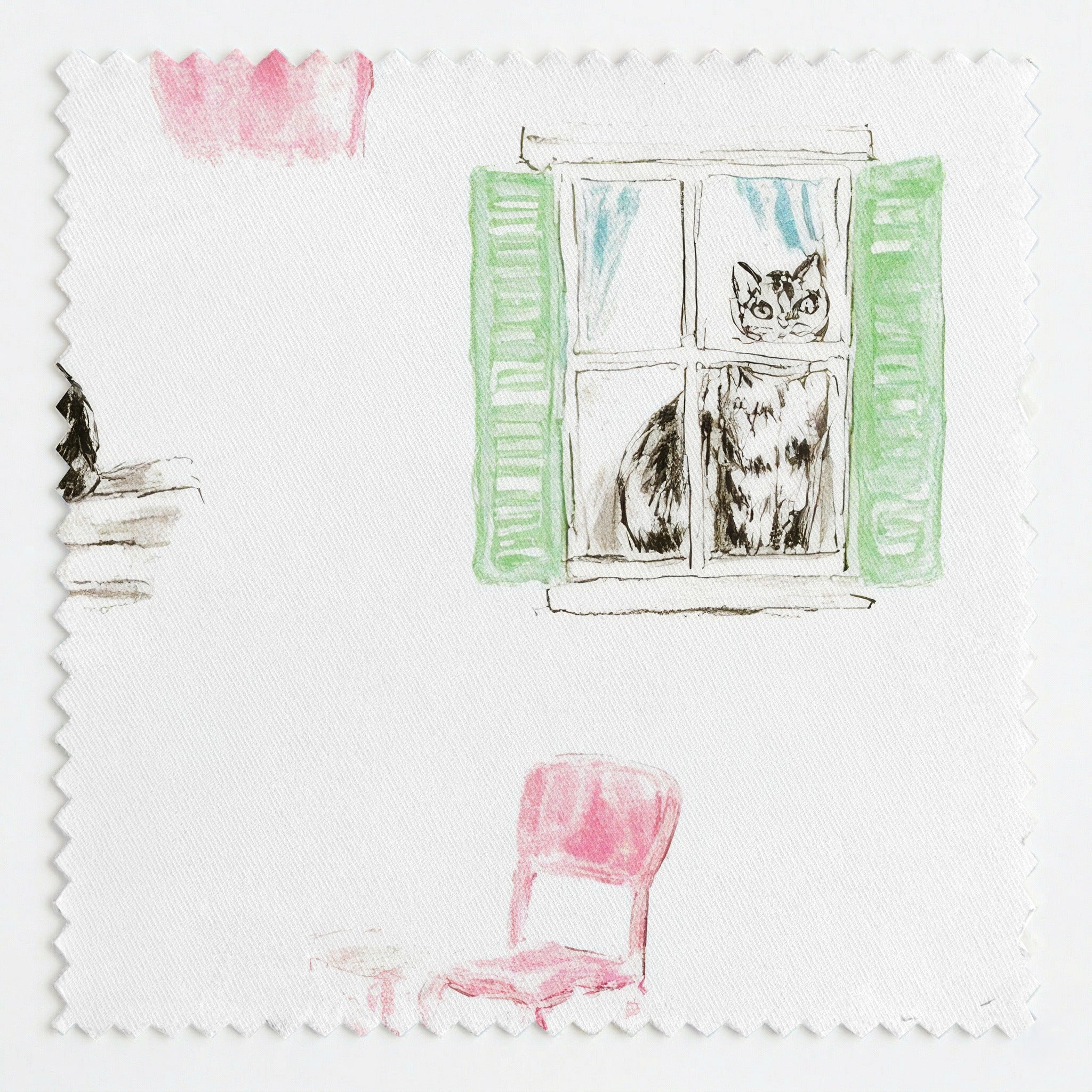Cat Town - Fabric - Linen Rowe