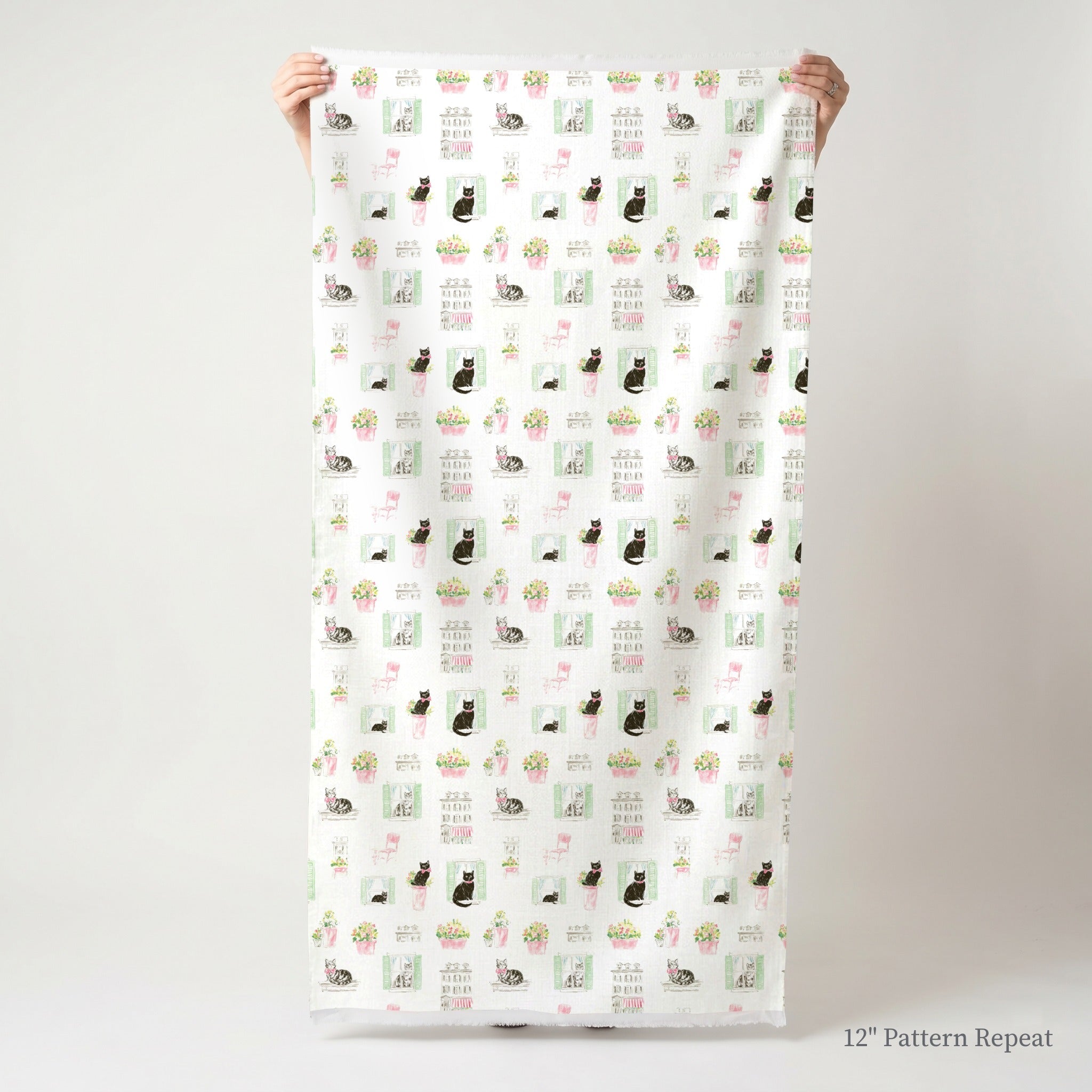 Cat Town - Fabric - Linen Rowe