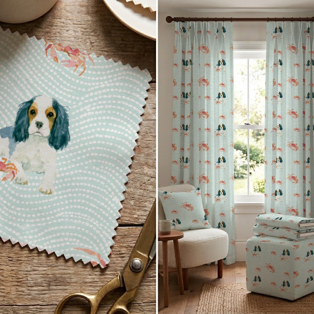 Cav And Crabs - Fabric - Linen Rowe